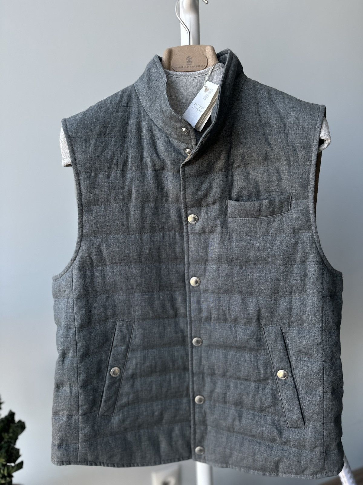 Brunello Cucinelli RRP $3350 Brunello Cucinelli Down Navy Vest Size US M / EU 48-50 / 2 - 3 Thumbnail