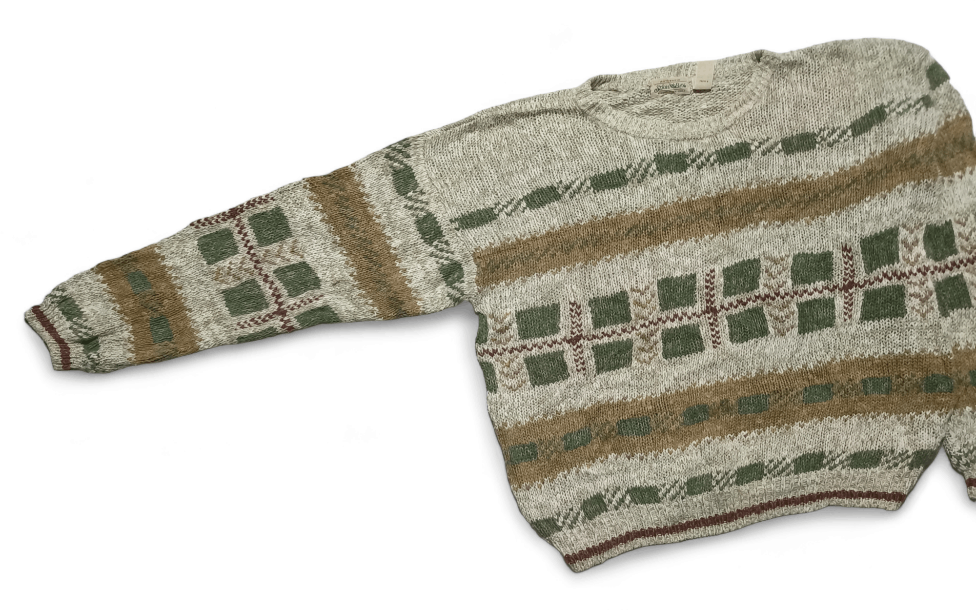 St. Johns Bay Vintage 80s STJOHNSBAY Ethnic Aztec Motifs Knit Sweater Size US XL / EU 56 / 4 - 4 Thumbnail