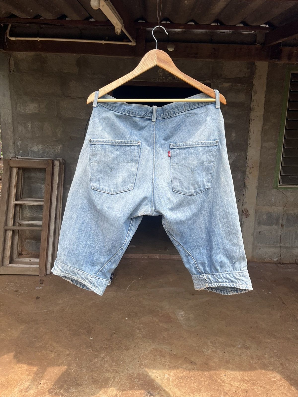 Vintage Thrashed faeded Levi’s Engineered Sashiko Boro Distressed Size US 35 - 5 Thumbnail