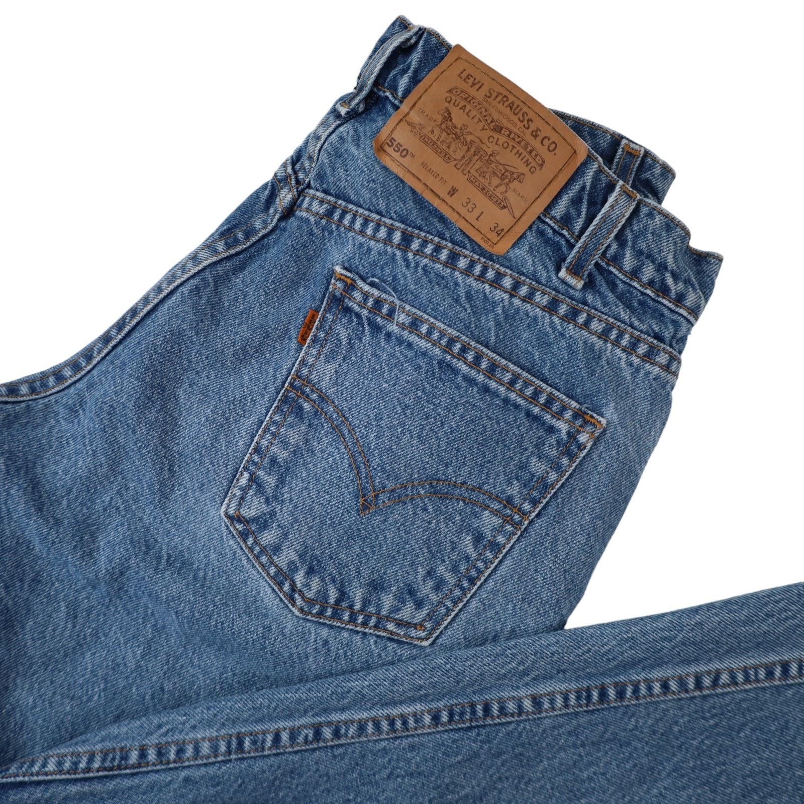 Levi's × Vintage Vintage Levis 550 Orange Tab Denim Jeans Size US 33 - 10 Thumbnail