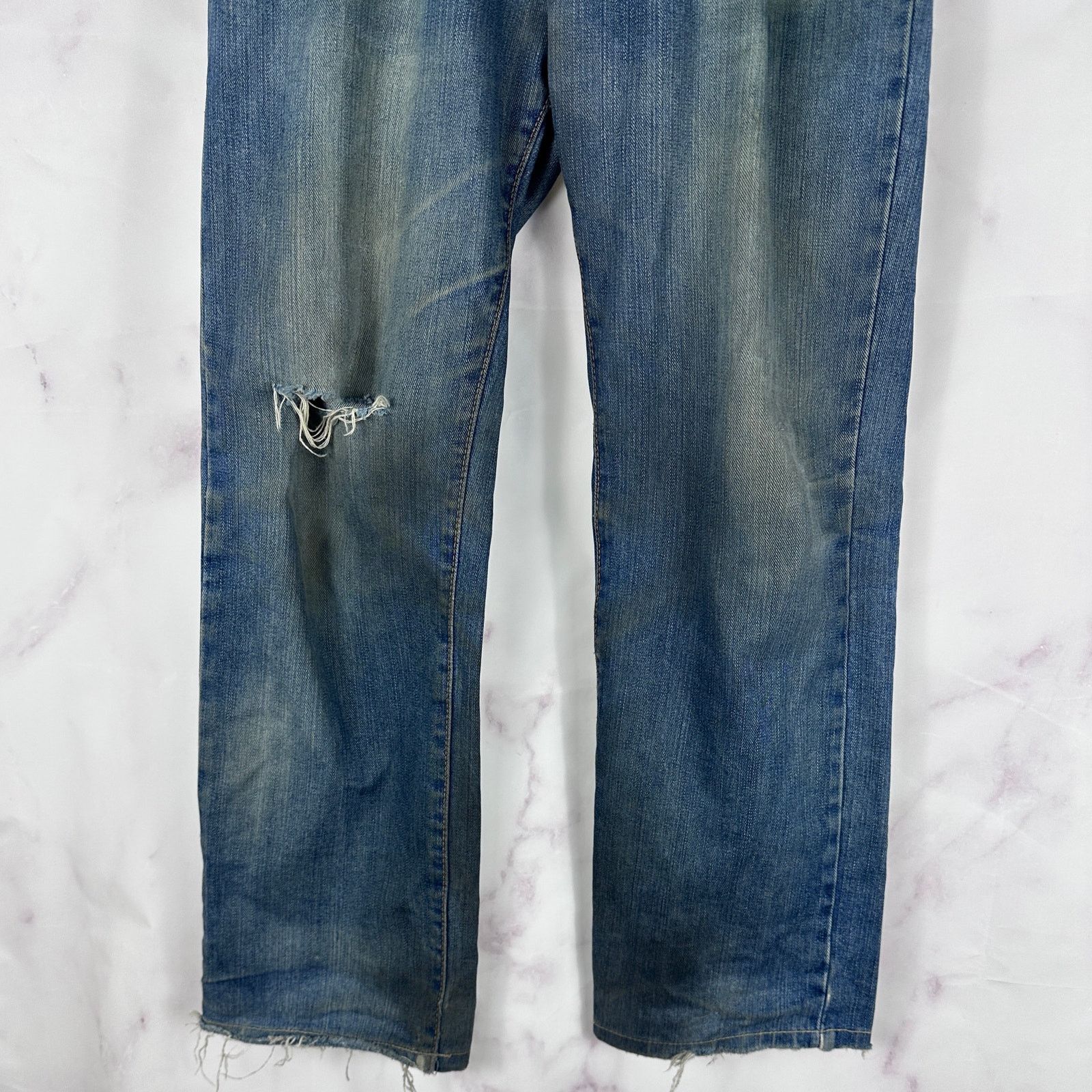 Edwin Distressed Straight 404 Denim Size US 32 / EU 48 - 3 Thumbnail