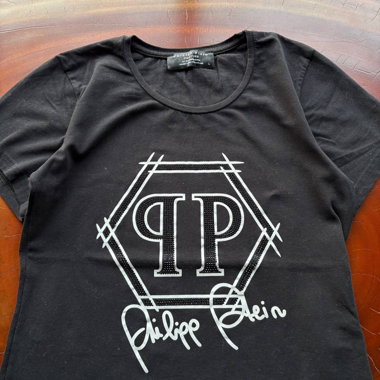 Philipp Plein Y2K Style Womens Philipp Plein Hexagon Tshirt Size L / US 10 / IT 46 - 3 Thumbnail