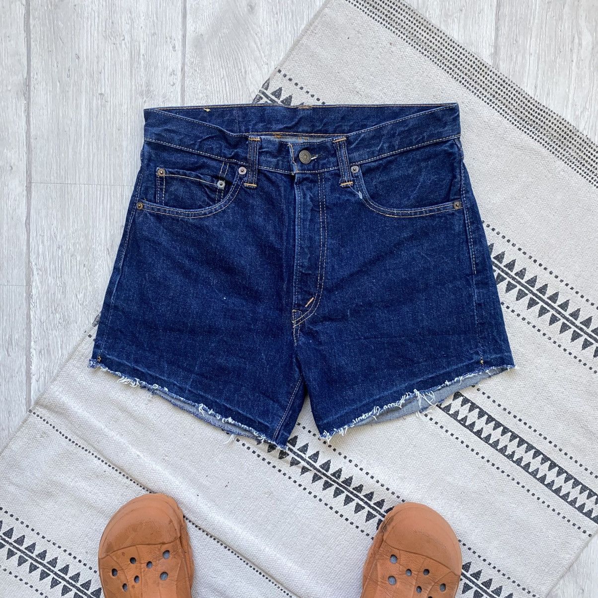 Levi's Vintage Clothing Rare Big E Vintage 60-70s Levis denim shorts low Size US 29 - 5 Thumbnail