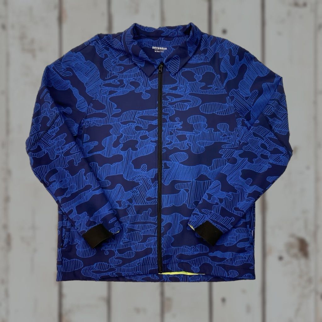 Vintage Devereux Golf Zip up XL Mens Sweatshirt Blue Camo Nylon Spandex Activewear Size US XL / EU 56 / 4 - 1 Thumbnail