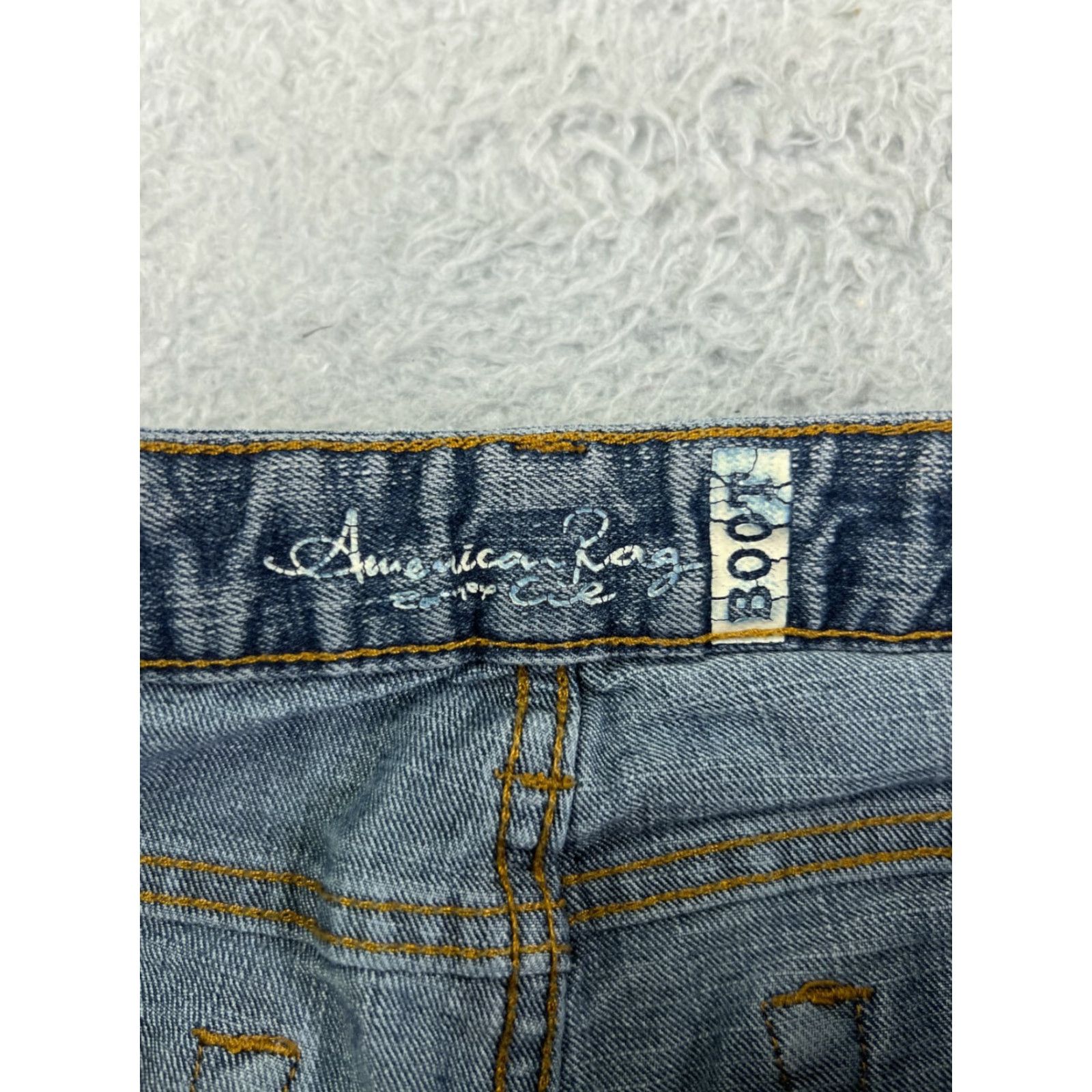 Vintage American Rag Cie Jeans Women 5 Blue Denim Bootcut Cotton Blend Low Rise 26x30 Western Womens Size 27" / US 4 / IT 40 - 3 Thumbnail