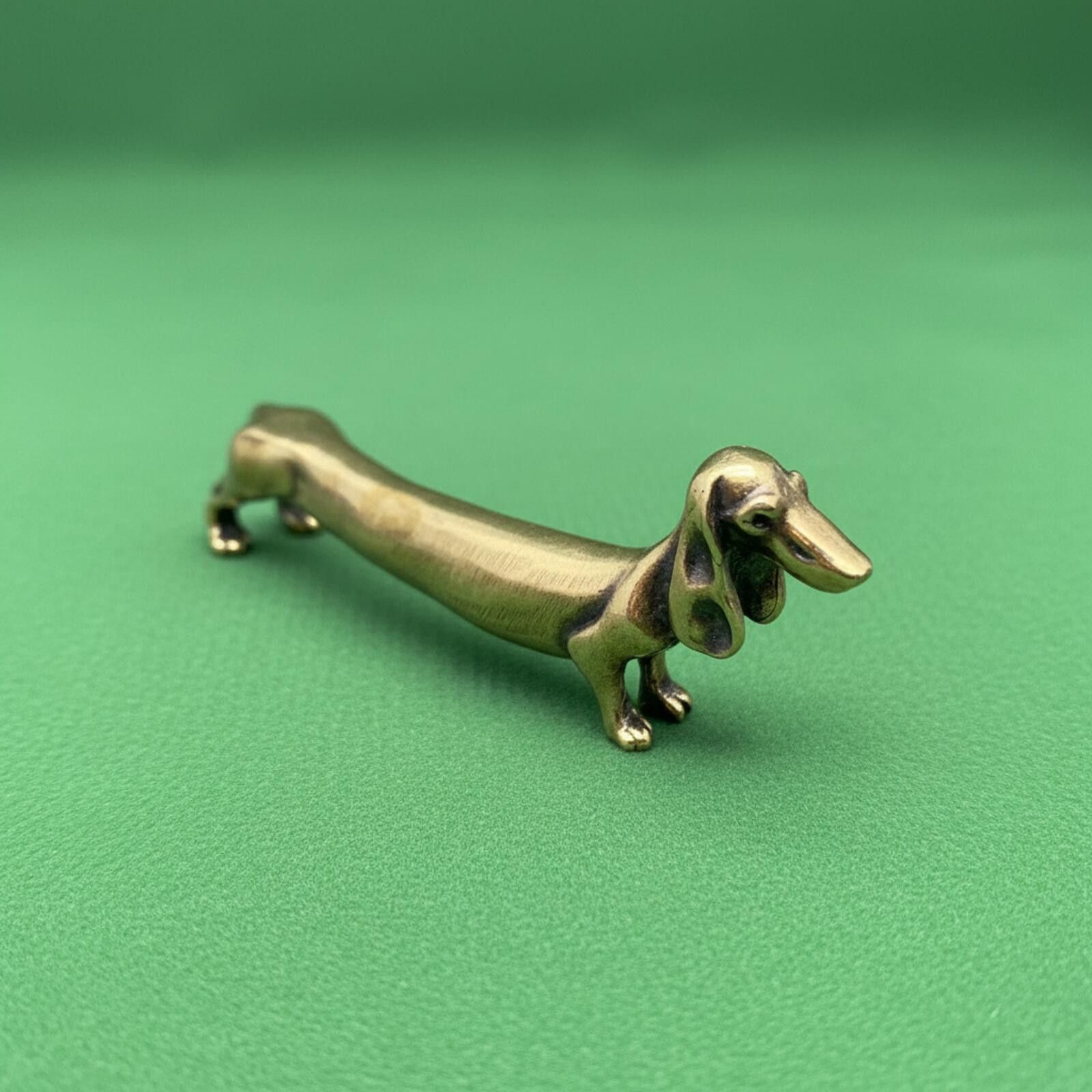 The Unbranded Brand Brass Dachshund Figurine Sculpture Size ONE SIZE - 1 Thumbnail