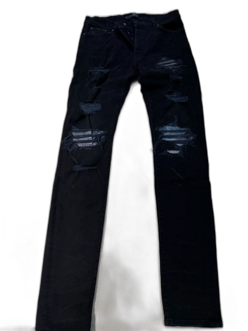 Amiri Amiri Color Block Ripped Denim Pants Size 32 Size US 32 / EU 48 - 1 Thumbnail