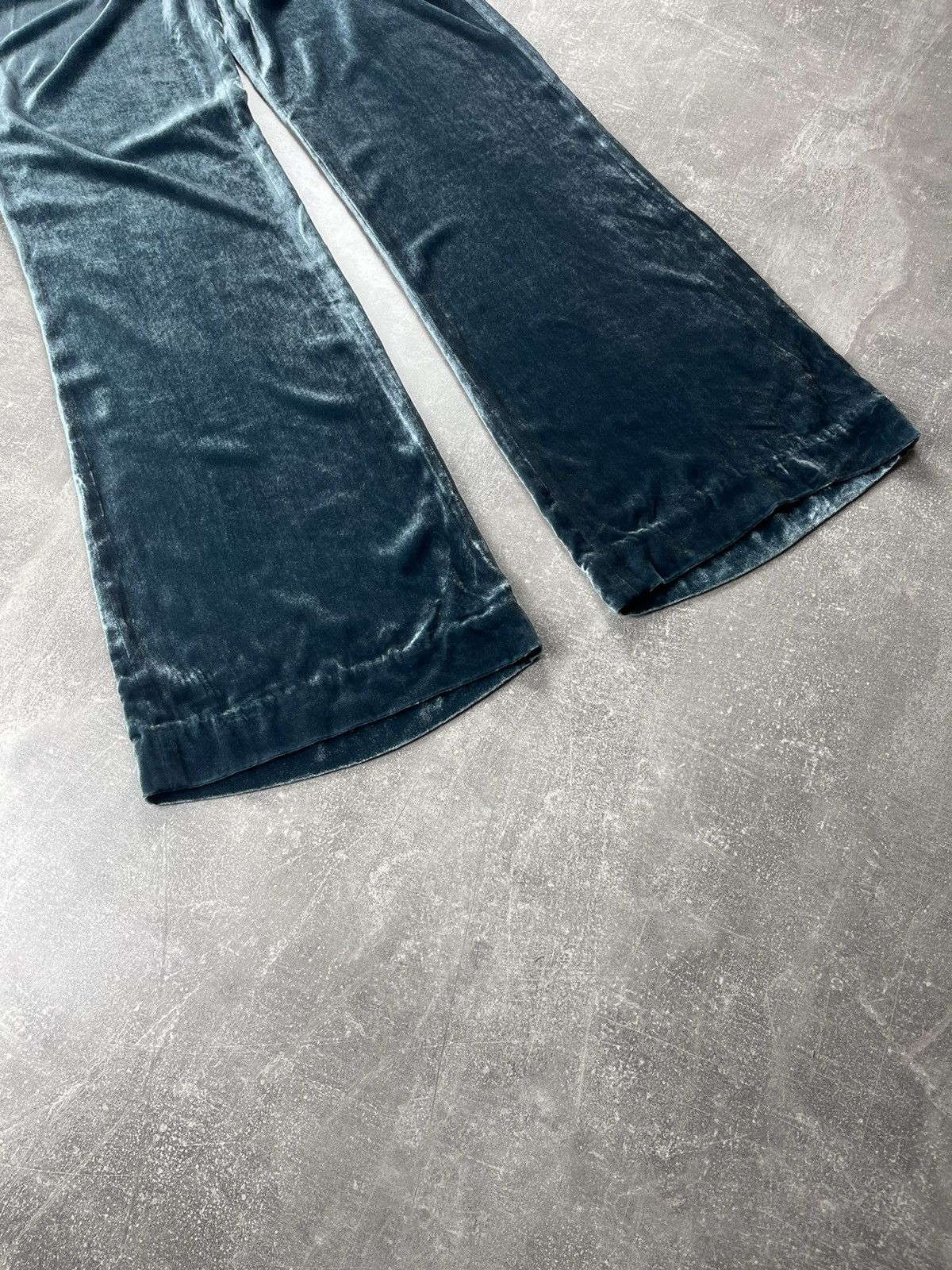 Brunello Cucinelli Brunello Cucinelli Blue Velvet Silk Wide Leg Pants Italian Size 28" / US 6 / IT 42 - 8 Thumbnail