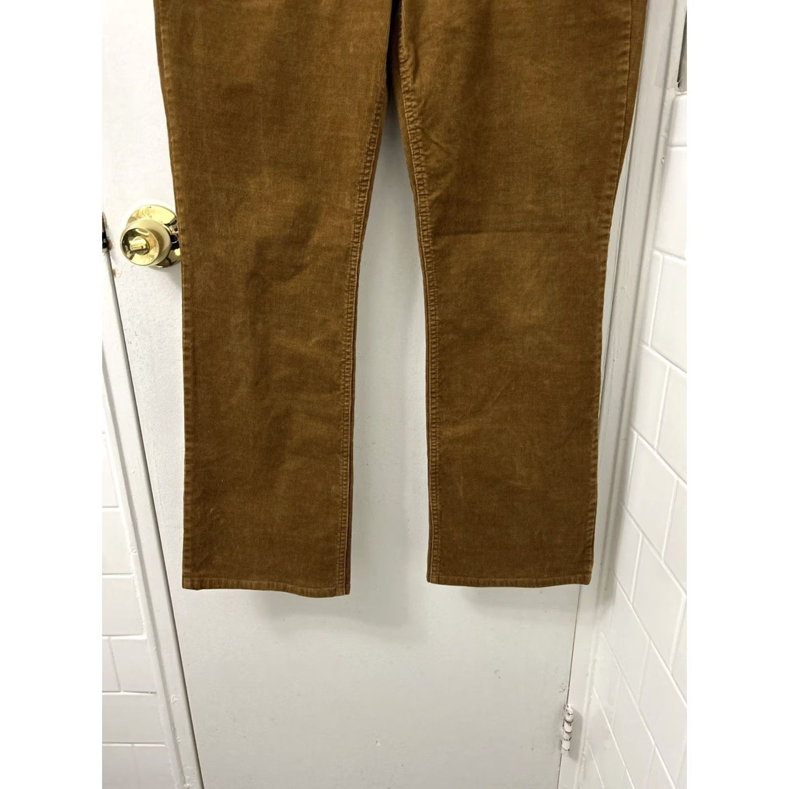 Vintage J Crew Corduroy Pants Womens 34x28 Brown Straight Leg Stretch 50025 FA11 Size 24" / US 00 / IT 34 - 3 Thumbnail