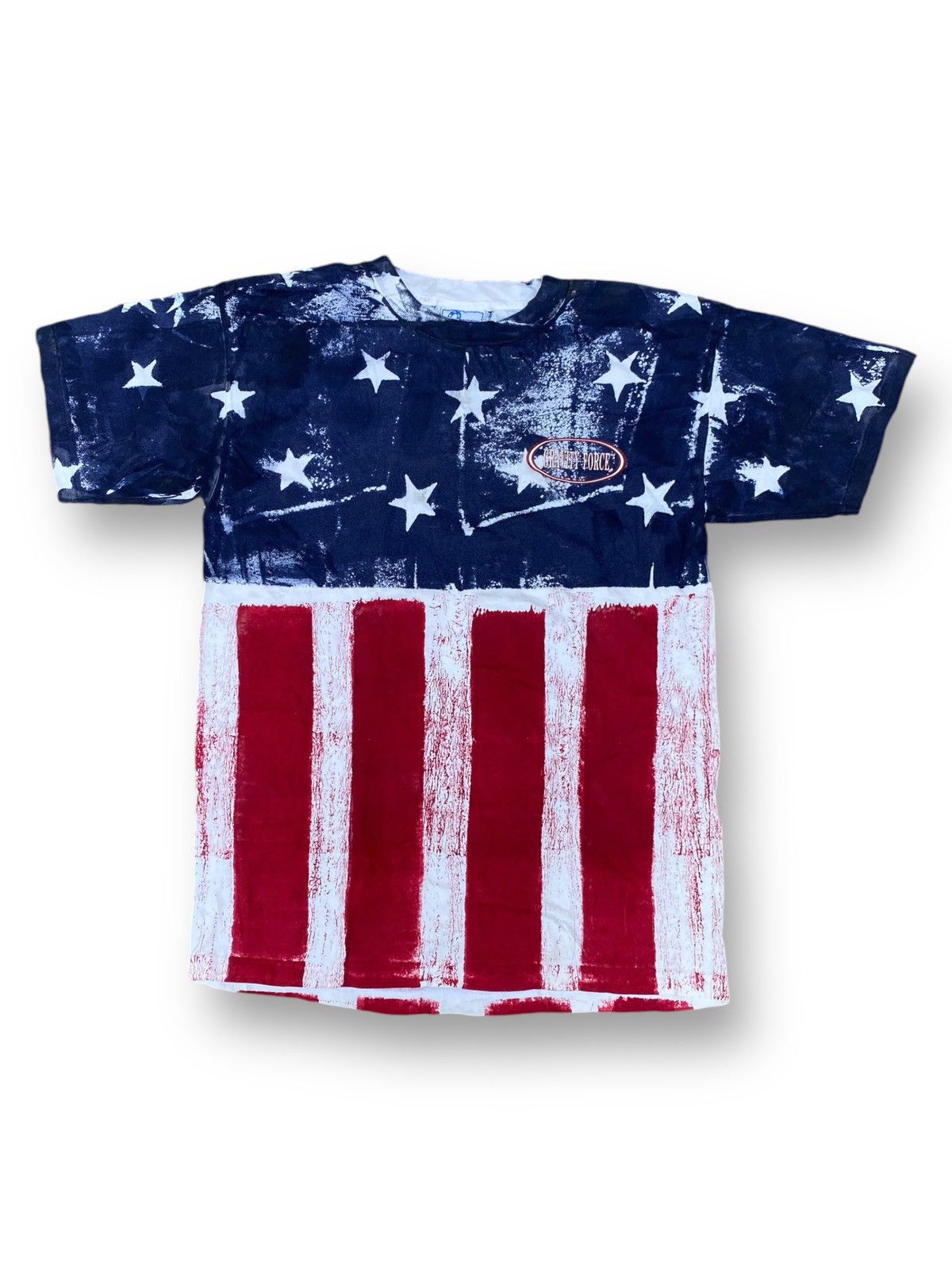 Vintage Vintage 90s Gravity Force Full Print American Flag Shirt.#C4 Size US L / EU 52-54 / 3 - 1 Thumbnail