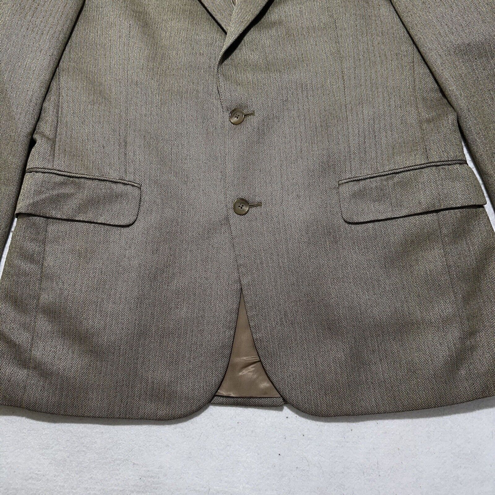 Jos. A. Bank Jos. A. Bank 42R Silk Camel Hair Herringbone Suit Jacket Size 42R - 3 Thumbnail