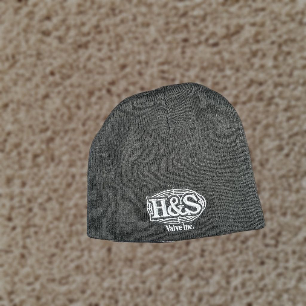Vintage H&S Valve Inc. Hat Beanie Mens One Size Gray Knit Logo Workwear Winter Size ONE SIZE - 1 Thumbnail