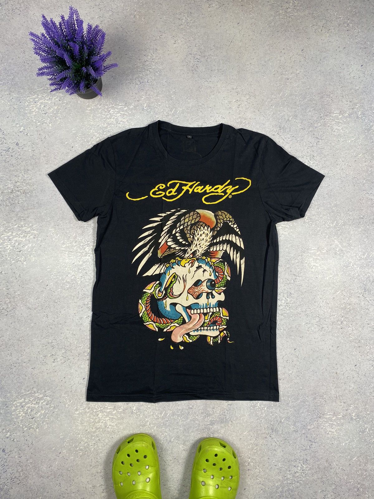 Ed Hardy Ed Hardy Men’s Black T-shirt With Big Logo Size Large Size US L / EU 52-54 / 3 - 2 Thumbnail