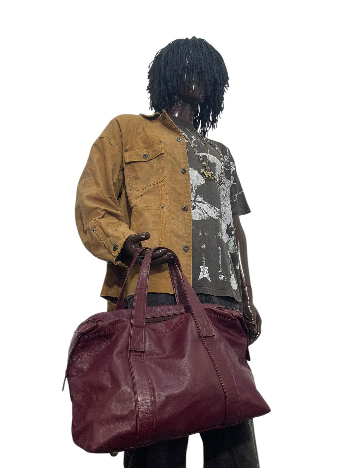Genuine Leather Full Leather Vtg Maruem Japan Duffle Bag 1🟩8 Size ONE SIZE - 5 Thumbnail