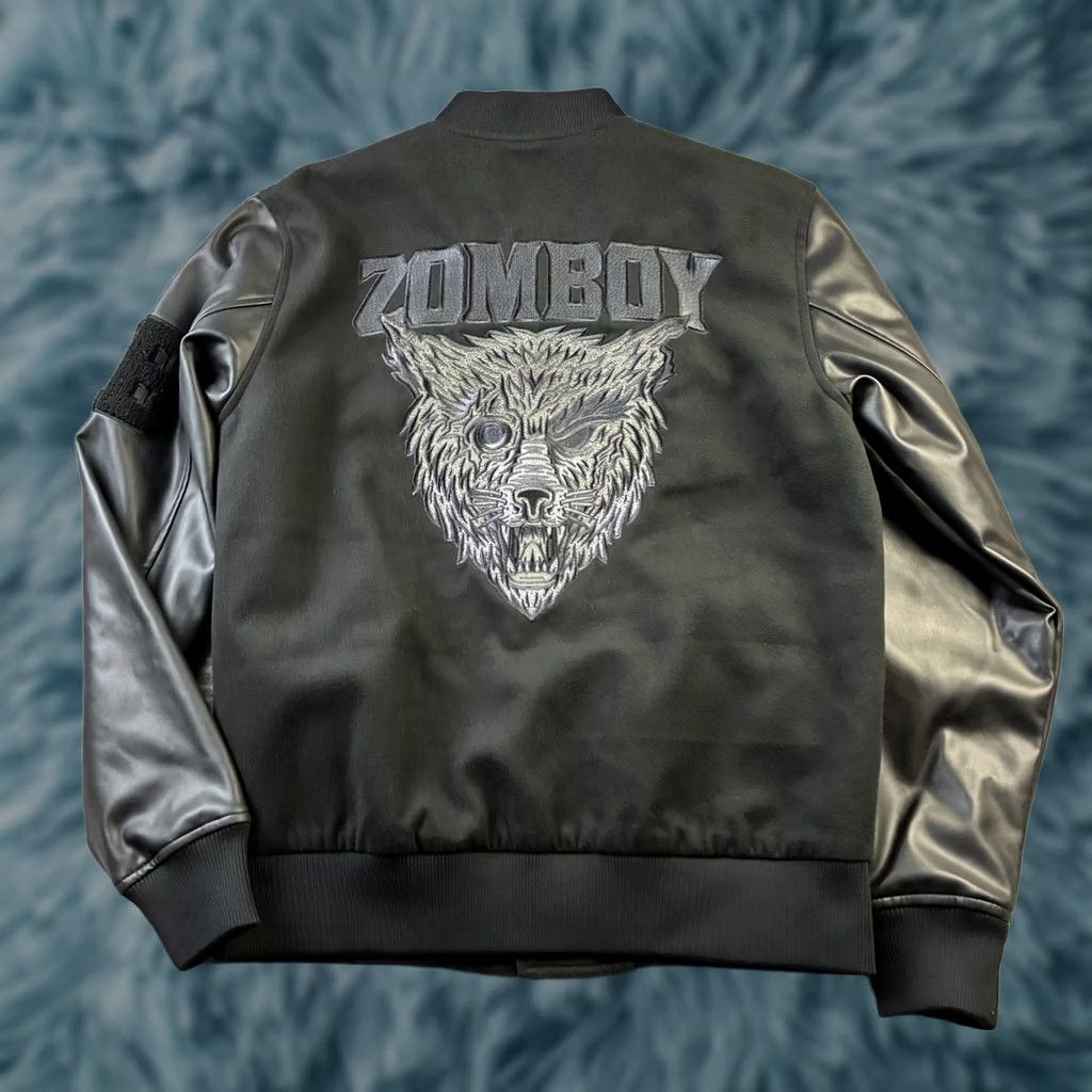 LONE WOLF Zomboy Jacket Mens XL Black Varsity Letterman Wool-Style Polyester Coat Jacket Size US XL / EU 56 / 4 - 1 Thumbnail