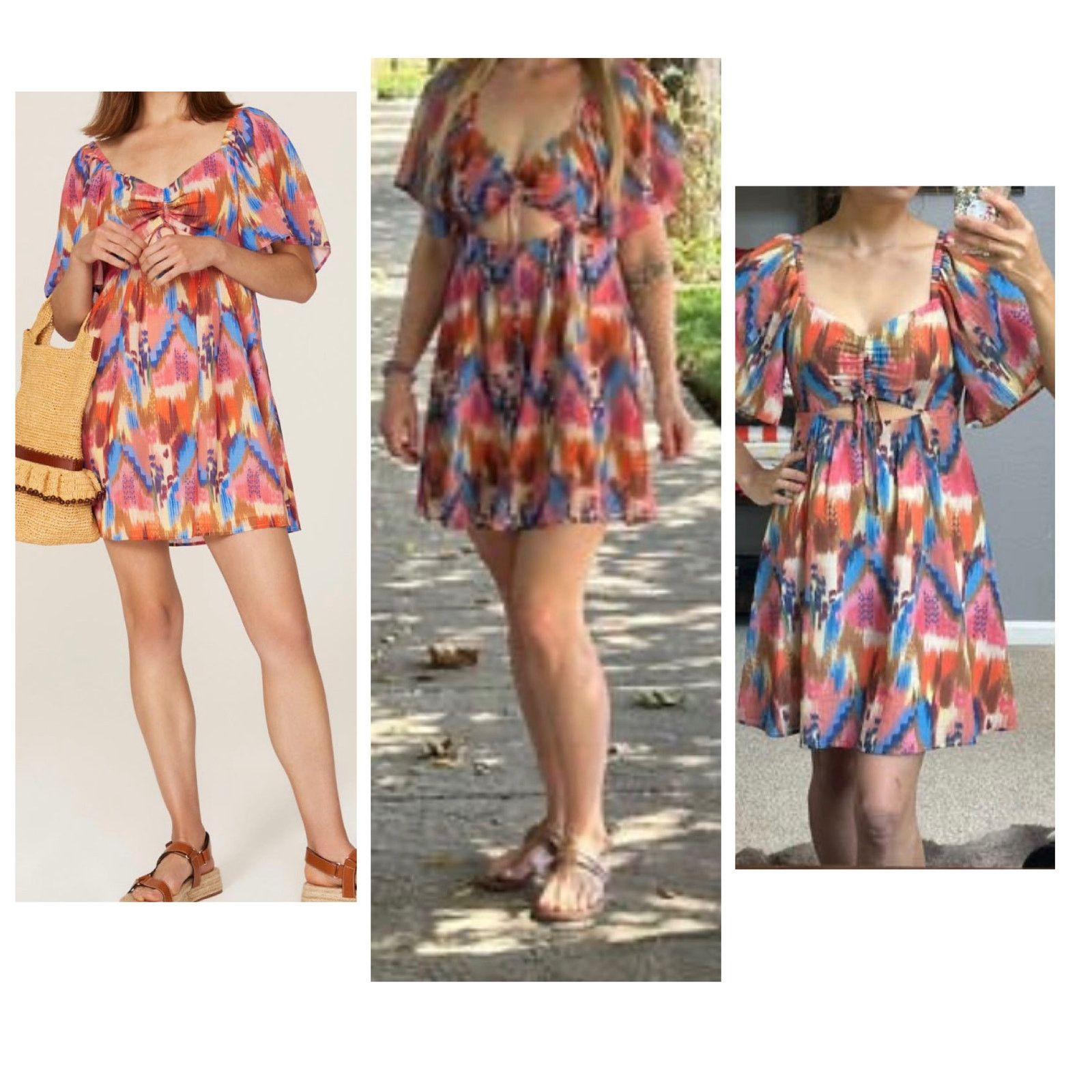 Other Slate & Willow ikat print babydoll flutter sleeve size M Size M / US 6-8 / IT 42-44 - 8 Thumbnail
