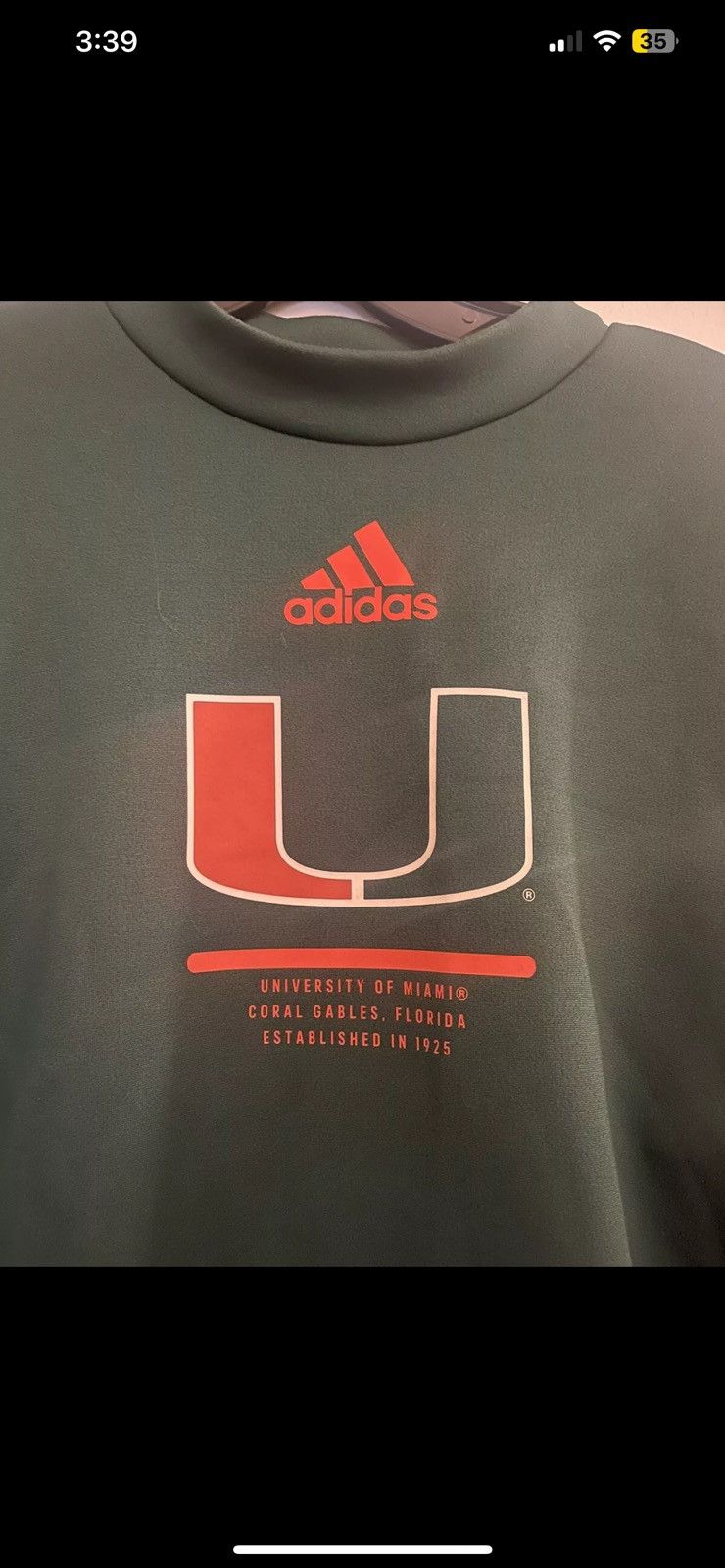 Adidas Miami Hurricanes Adidas Mens Sweatshirt L Aeroready Size US L / EU 52-54 / 3 - 2 Thumbnail