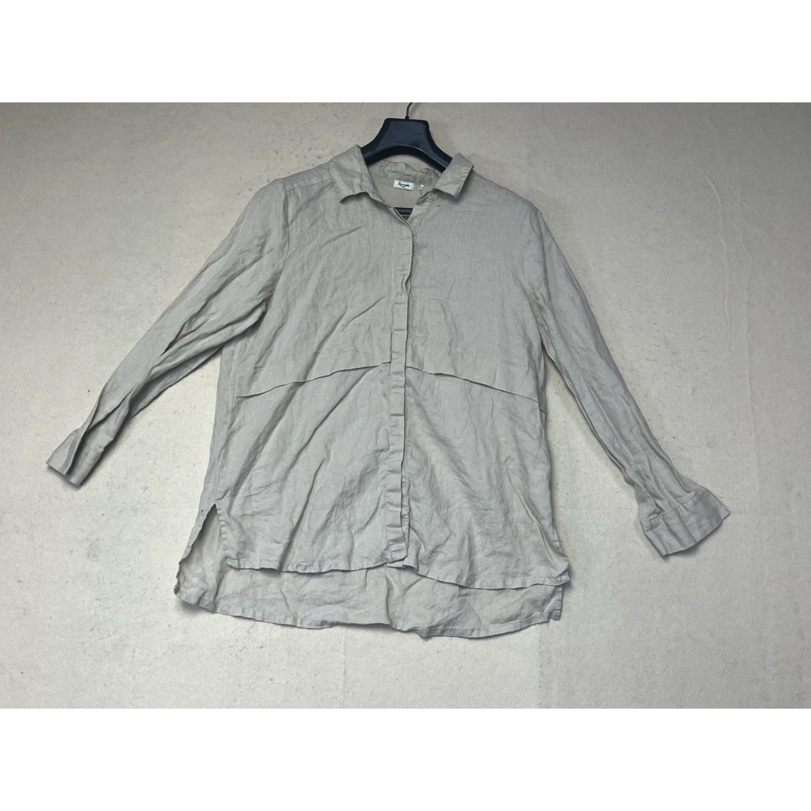 Vintage Simple NYC Linen Button-Up Shirt XL Women Brown Retro 100% Light See all pics Size XL / US 12-14 / IT 48-50 - 2 Thumbnail