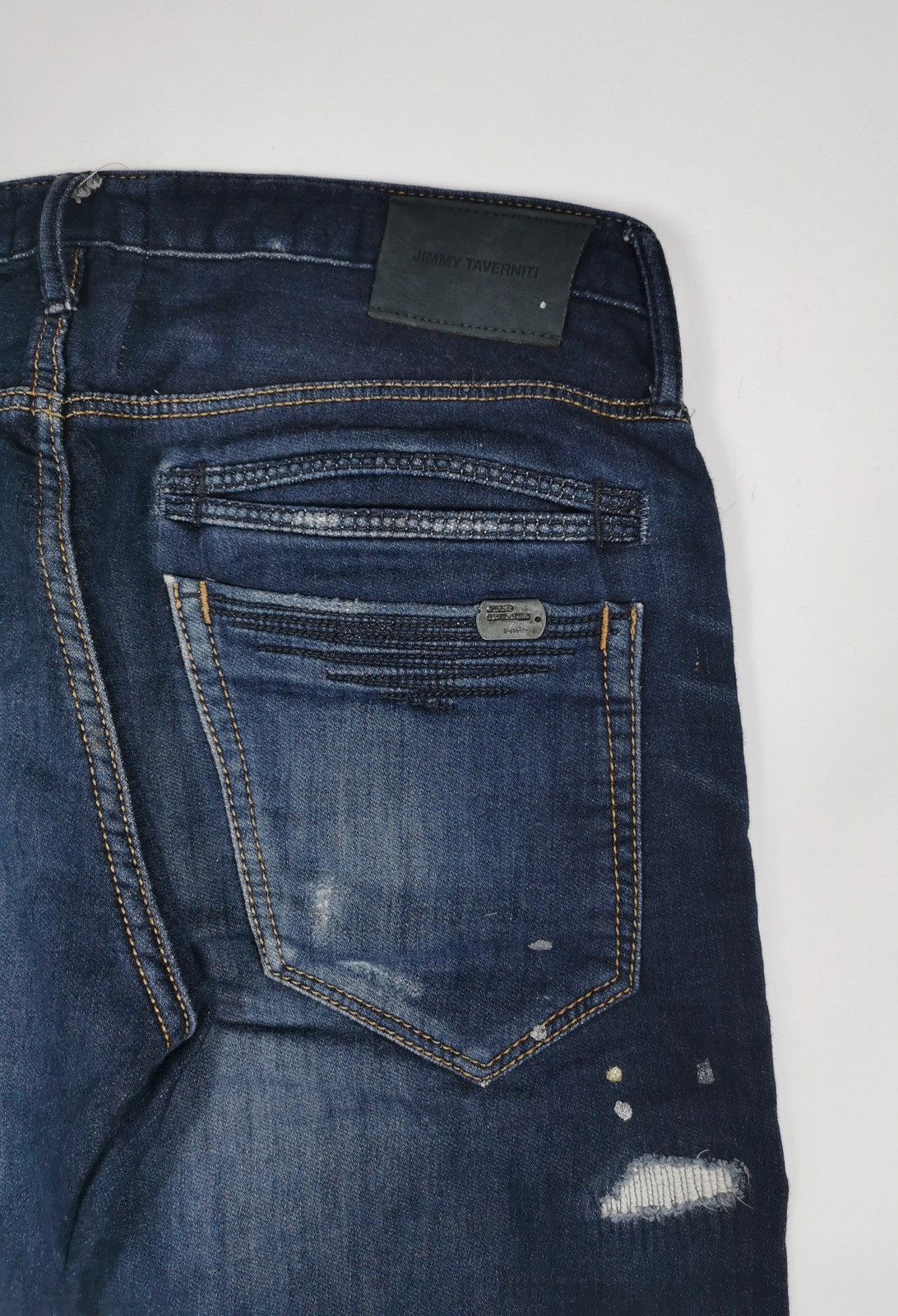 Japanese Brand Jimmy Taverniti Blackie Paint Splash Boro Slim Stretch Jeans Size US 32 / EU 48 - 9 Thumbnail