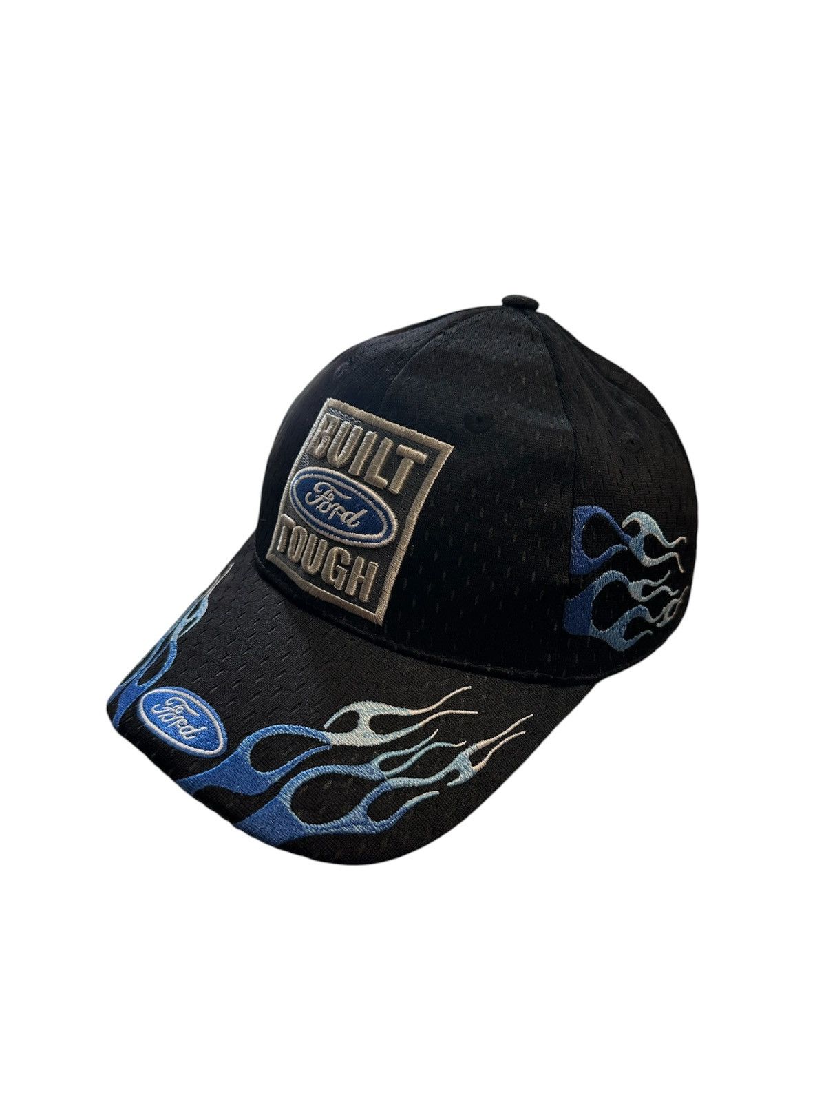 Ford × Vintage Vintage Ford Racing Black and Blue Flames Fire Baseball Cap Size ONE SIZE - 1 Thumbnail