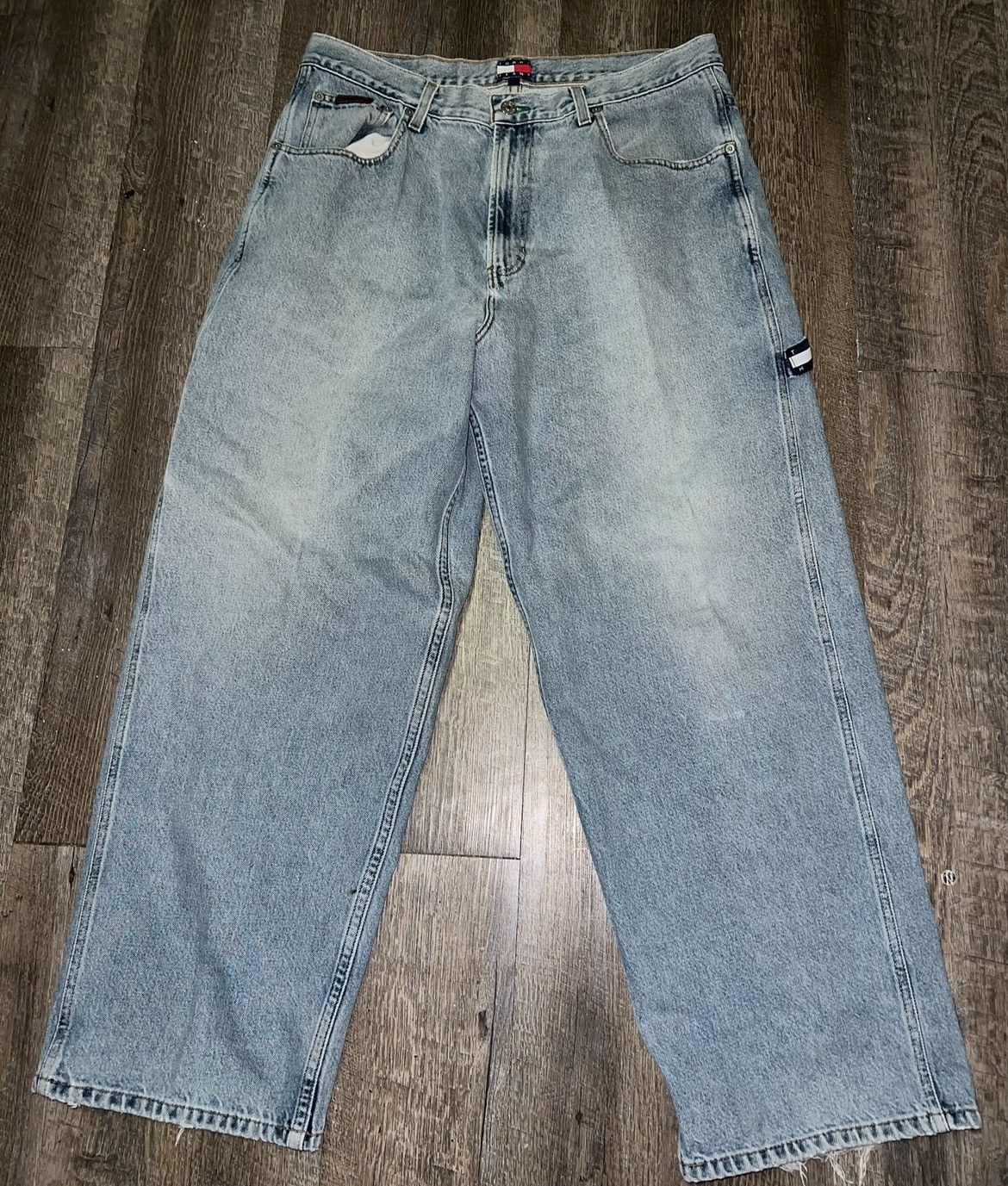 JNCO × Tommy Hilfiger × Vintage Vintage Tommy Hilfiger Baggy Wide Leg Carpenter Jeans siz 36 Size US 36 / EU 52 - 6 Thumbnail