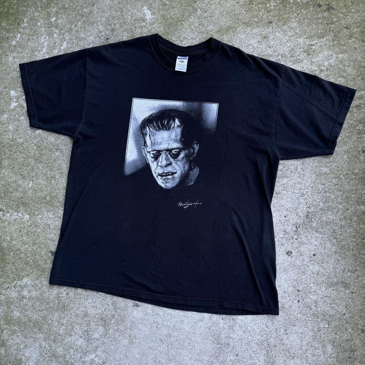 Vintage Vintage Frankenstein Face Sketch Tee Horror ERD Grunge Size US XL / EU 56 / 4 - 7 Thumbnail