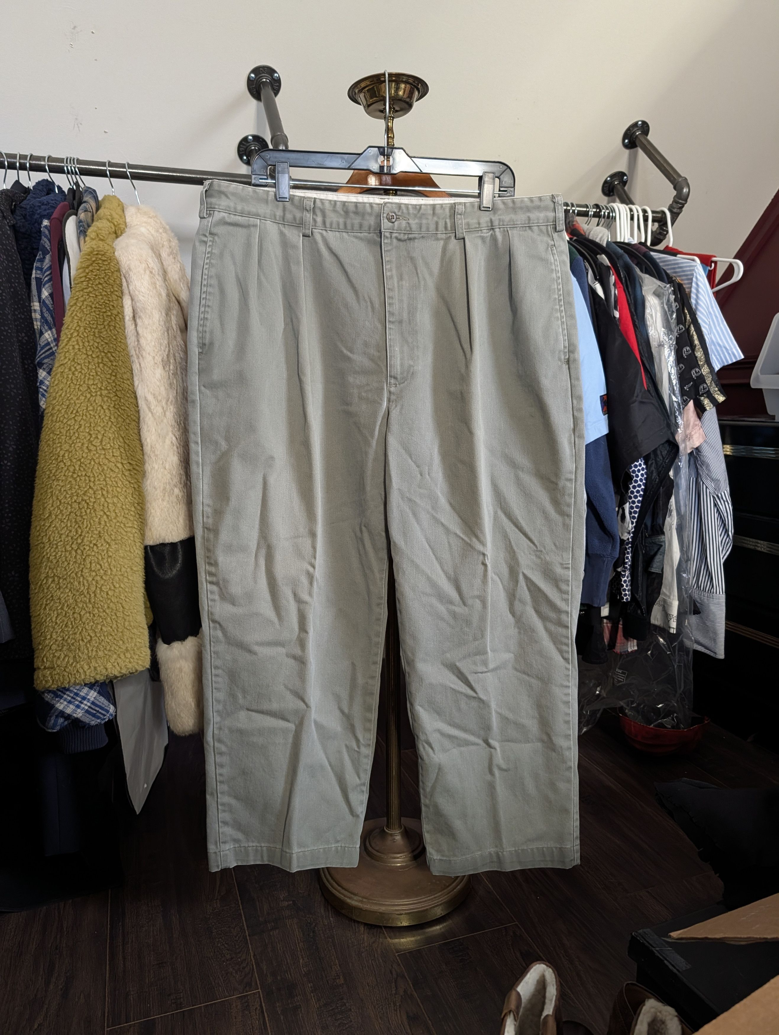 Polo Ralph Lauren Vintage MiUSA light gray/olive Polo Chino cotton pants Size US 38 / EU 54 - 1 Thumbnail
