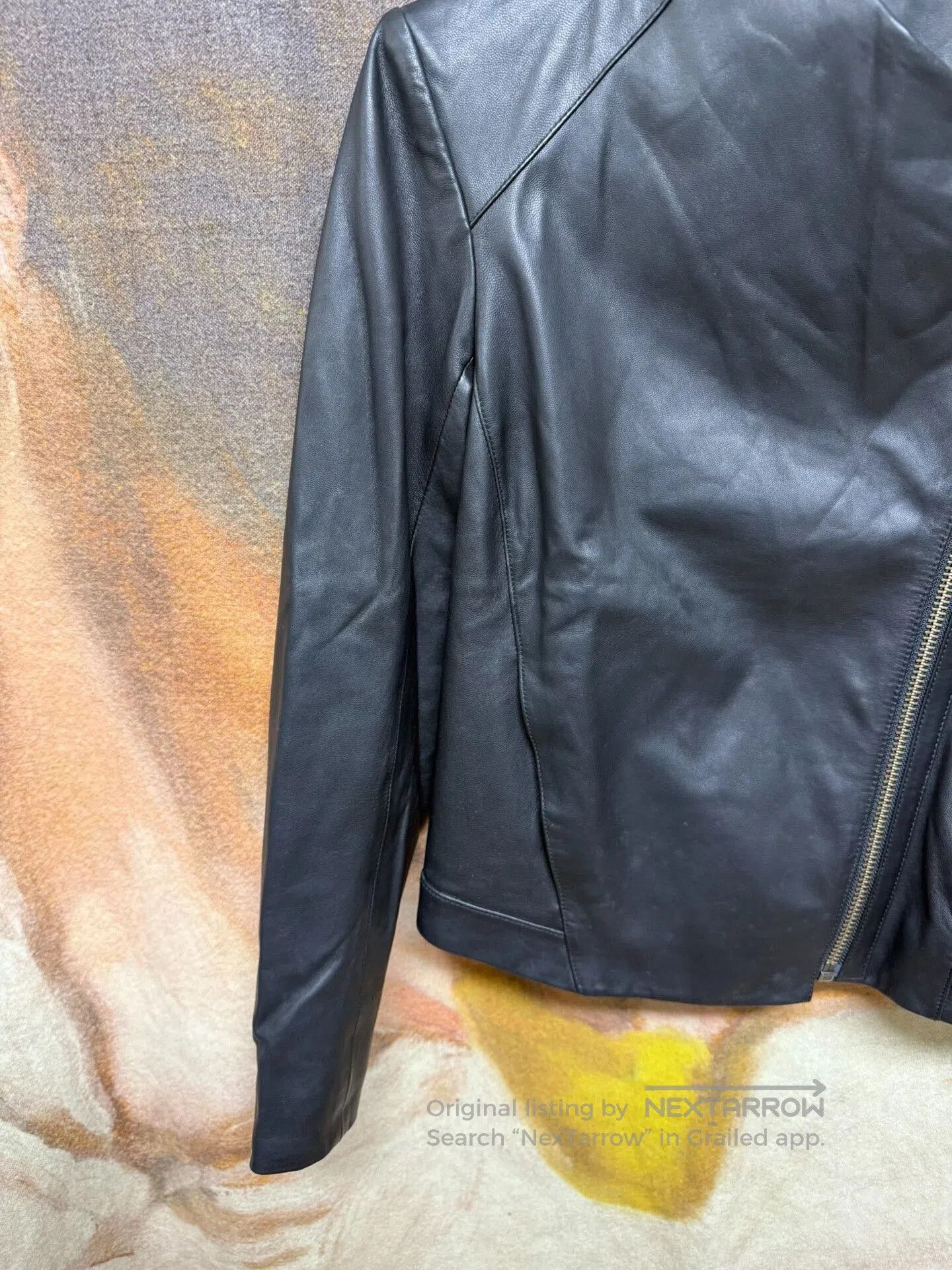 Helmut Lang black leather motorcycle jacket size S. Size US S / EU 44-46 / 1 - 3 Thumbnail