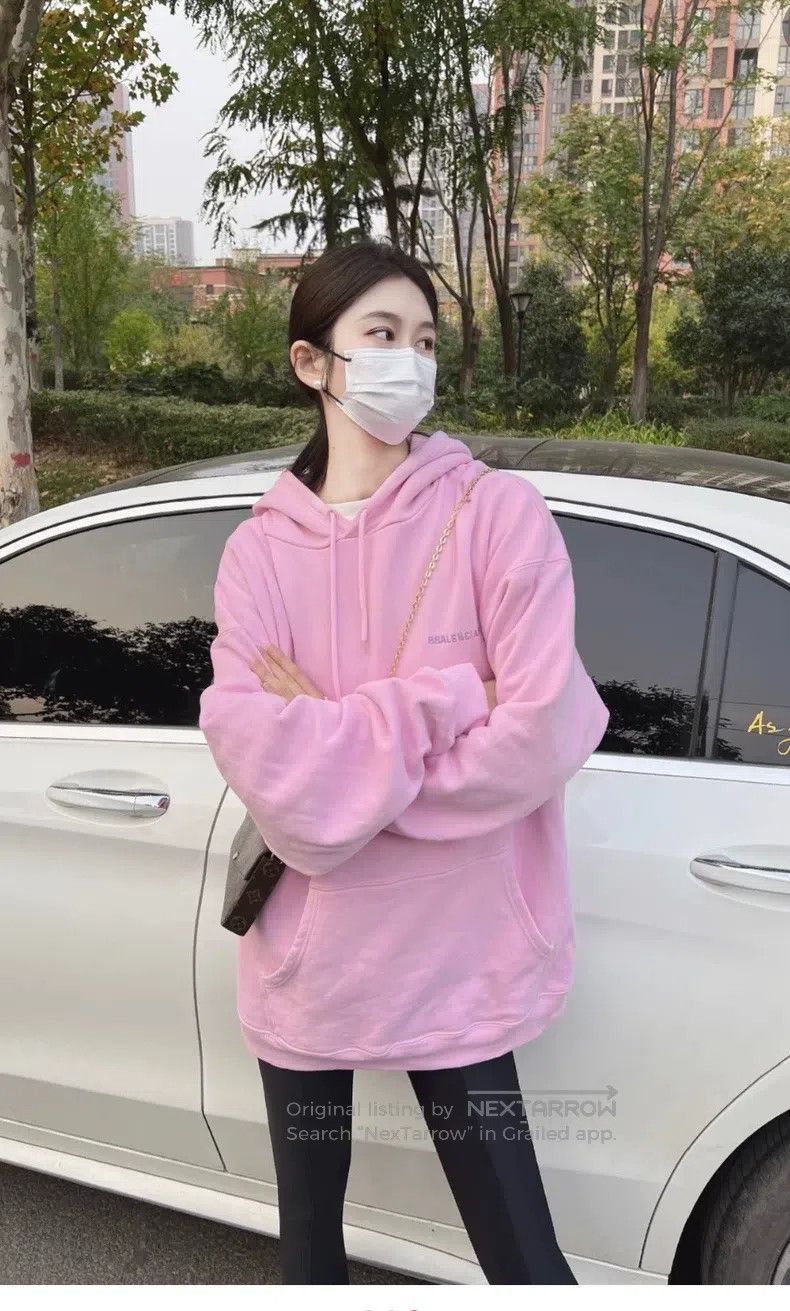 Balenciaga Balenciaga Pink Embroidered Letter Hoodie Size US XS / EU 42 / 0 - 5 Thumbnail