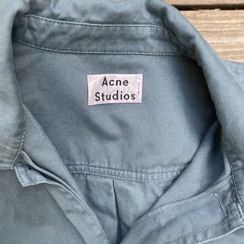 Acne Studios Acne Studios Oversized Cotton Overshirt Jacket Teal Blue Si Size US XL / EU 56 / 4 - 8 Thumbnail