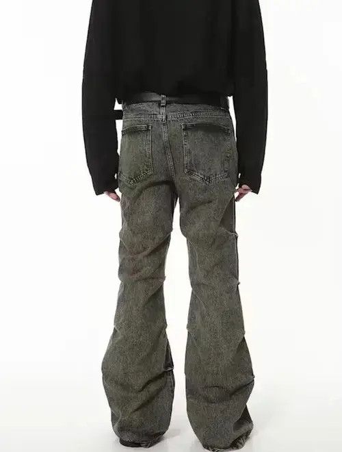 Jean Grunge Stack Washed Gray Denim Jeans Size US 32 / EU 48 - 2 Thumbnail