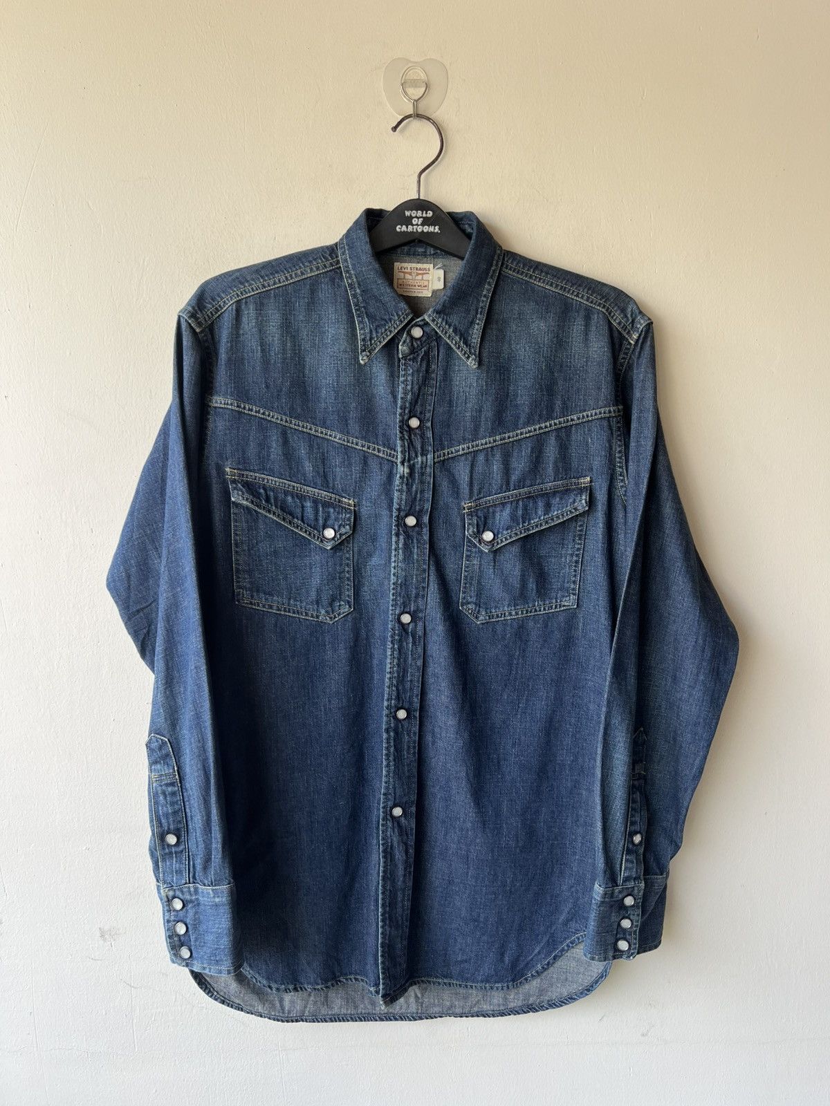 Levi's Vintage 2000 Levi’s Longhorn Snap Button Denim Western Shirt Size US L / EU 52-54 / 3 - 2 Thumbnail