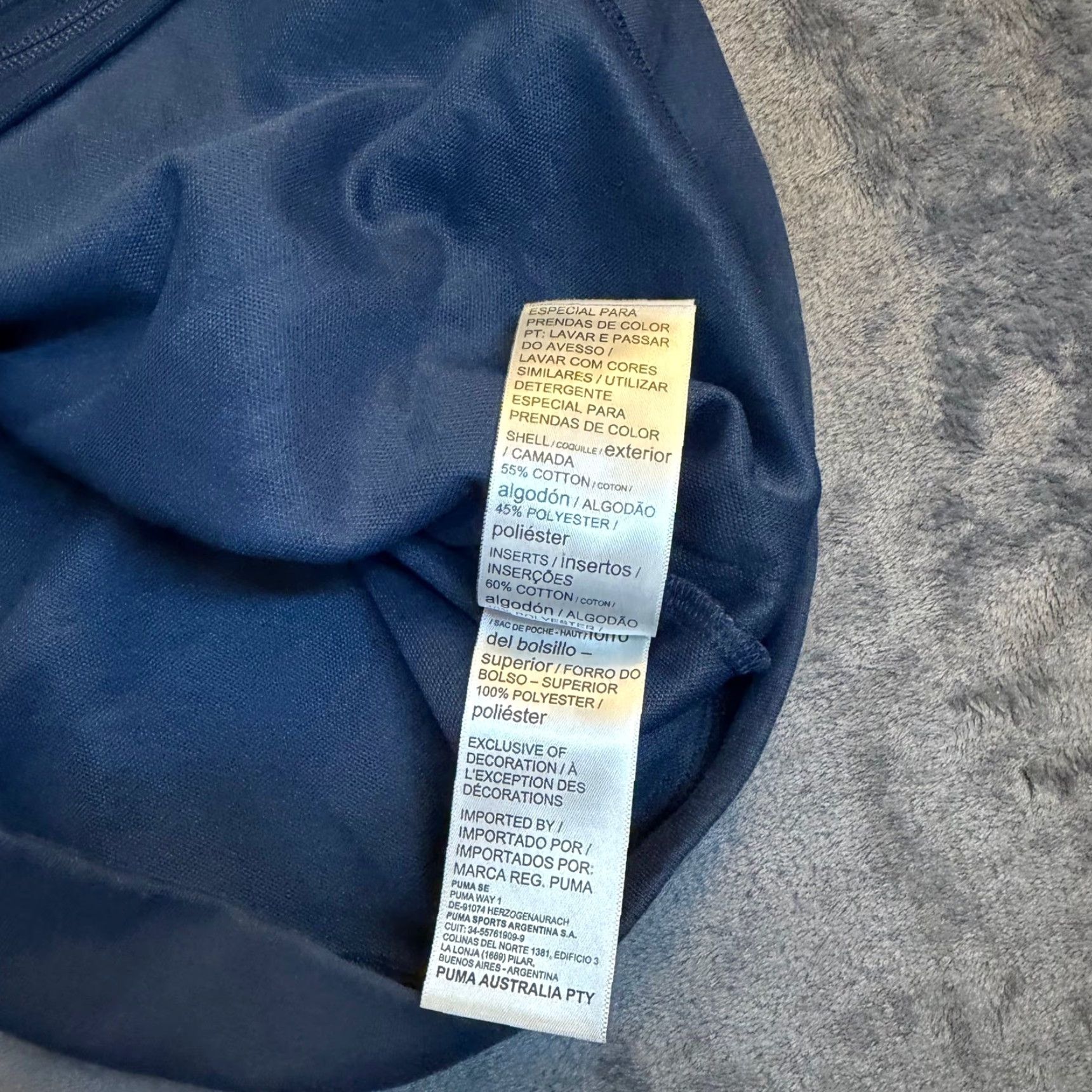 Puma Puma Track Jacket Mens Medium Navy Blue Full Zip Contrasting Trim Pockets Athletic Gym Training Size US M / EU 48-50 / 2 - 7 Thumbnail
