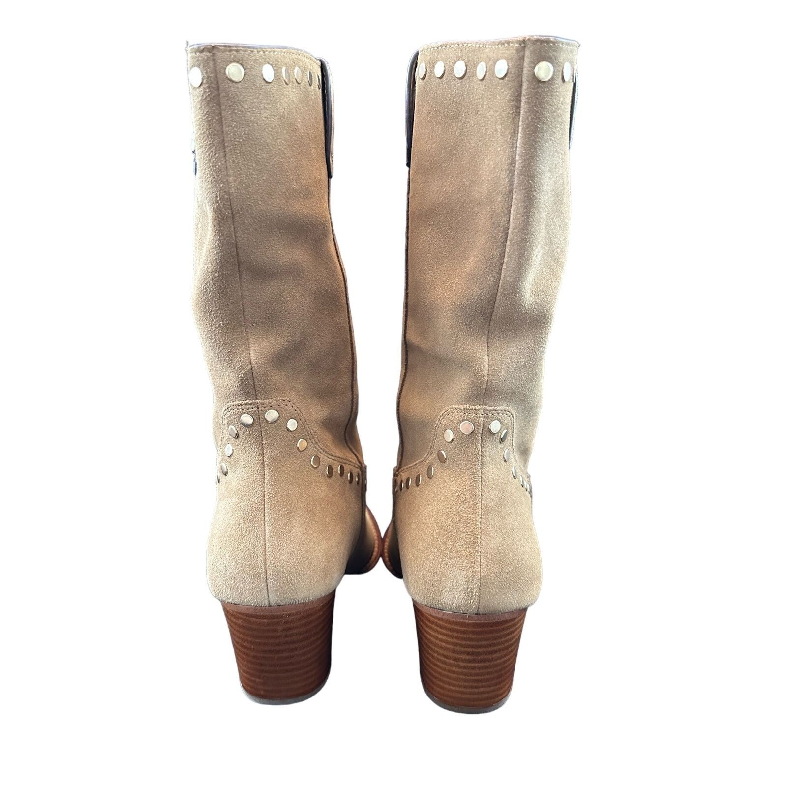 Coach Coach Pheobe Suede Studded Boots 7.5 Coconut Size US 7.5 / IT 37.5 - 3 Thumbnail