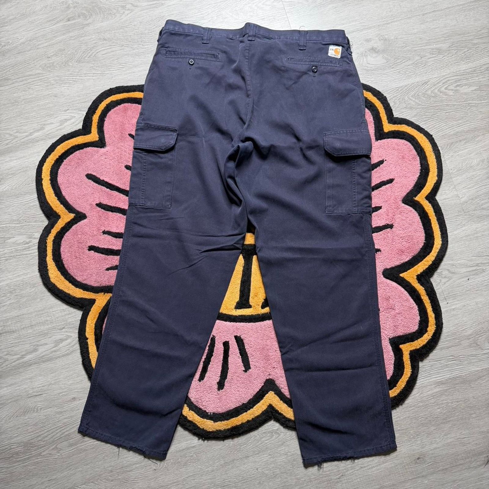 Carhartt Carhartt Fr Relaxed Fit Cargo Work Pants size 38x30 Navy Size US 38 / EU 54 - 7 Thumbnail