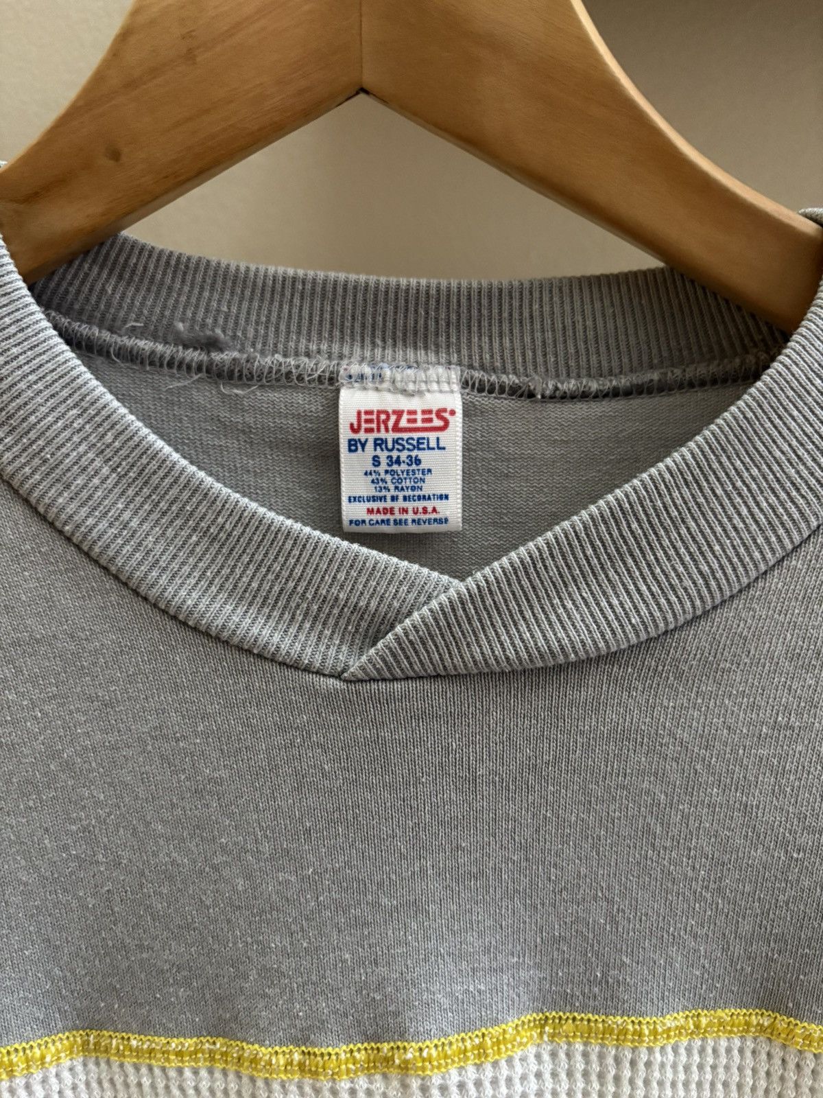 Jerzees Jerzees VTG 70/80s colorblock waffle knit longsleeve shirt Size S / US 4 / IT 40 - 3 Thumbnail