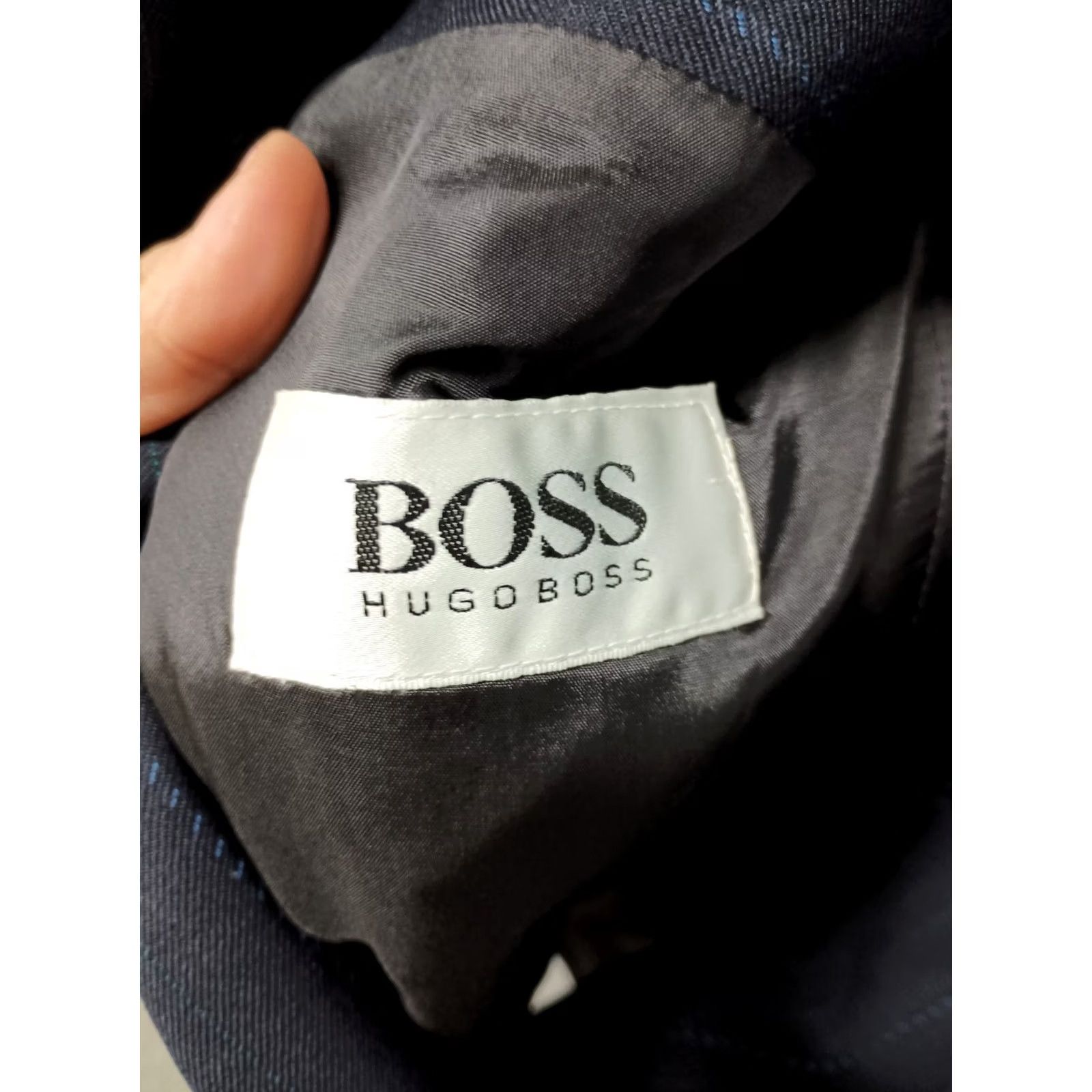 Hugo Boss VTG Hugo Boss Jacket Mens Sz 40R Navy Striped Pure Wool Double Breasted Sport Size US XXS / EU 40 - 7 Thumbnail
