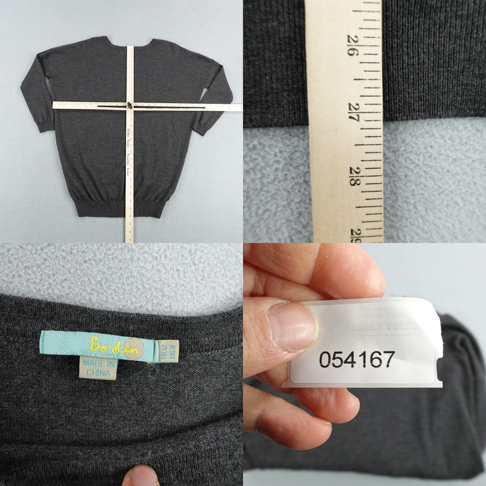 Boden VINTAGE Boden Sweater Women Size 8 Gray Wool Pullover Tunic Long Sleeve Round Neck Outdoor Regular Fit Womens Size M / US 6-8 / IT 42-44 - 8 Thumbnail