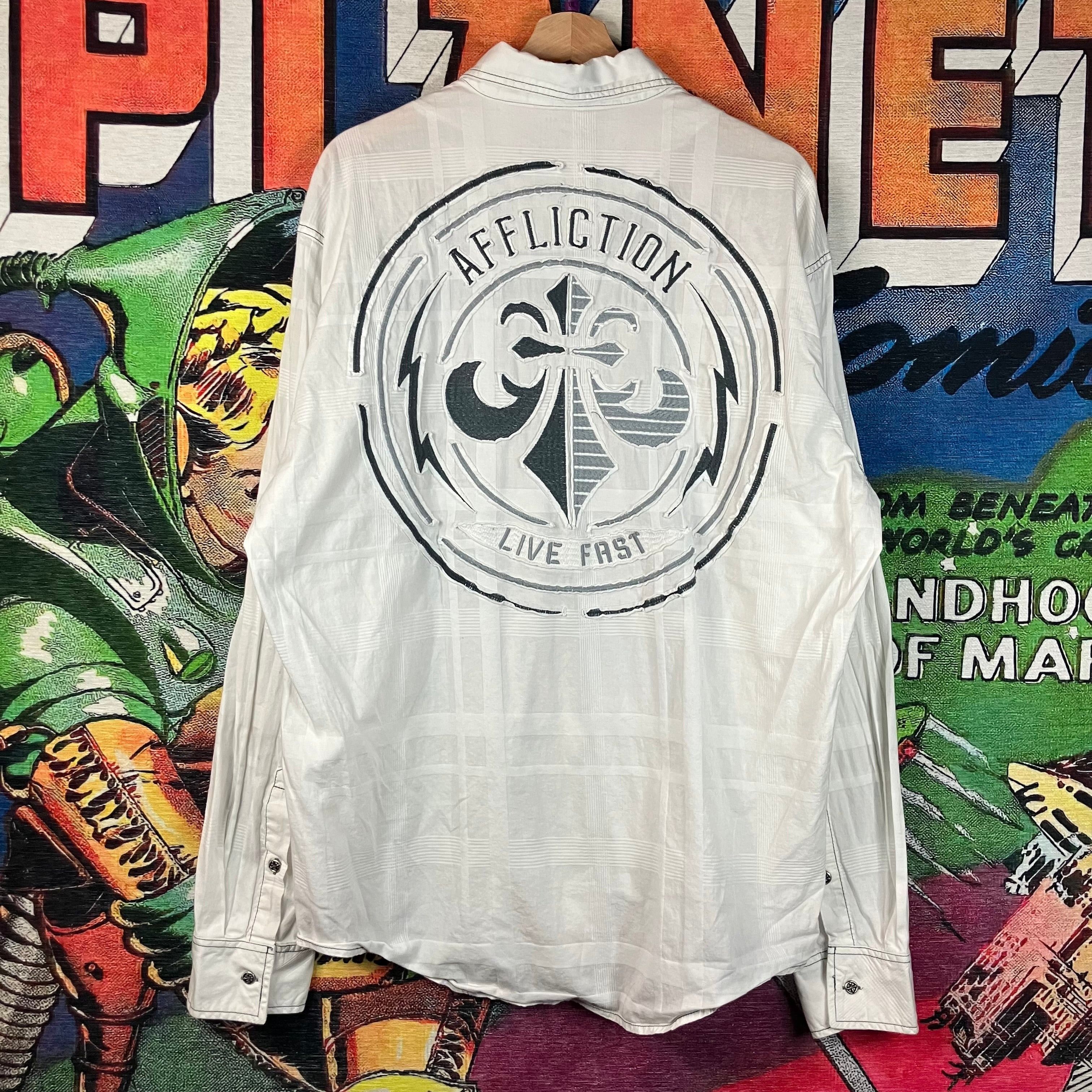 Affliction Affliction Athletic Fit ‘Live Fast’ L/S Button Down Shirt Size US XXL / EU 58 / 5 - 1 Thumbnail