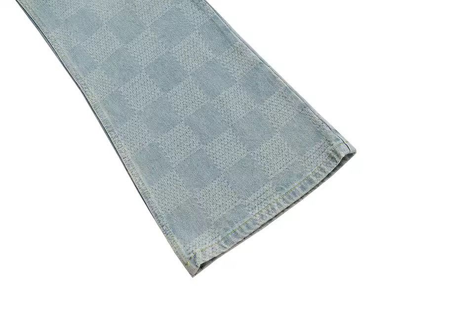 Jean Flared Patchwork Oversized Baggy Blue Washed Jeans Pants Size US 33 - 4 Thumbnail