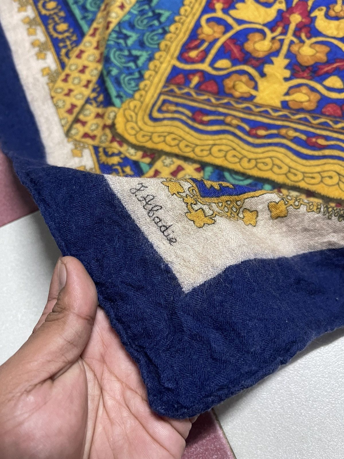 Hermes HERMÈS Vintage Silk Cashmere BRINS D'OR stole shawl Size ONE SIZE - 6 Thumbnail