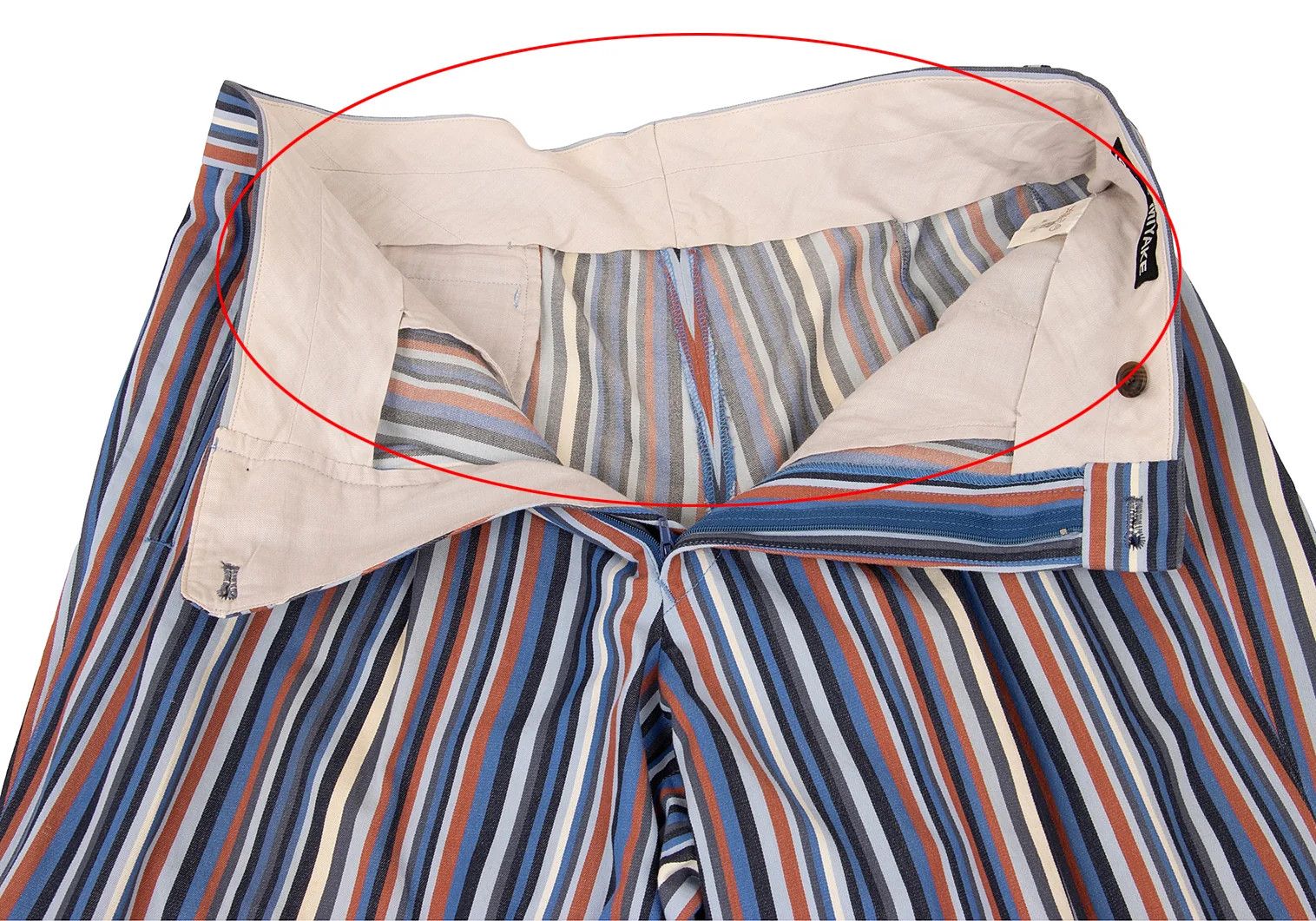 Issey Miyake Cotton Stripe Pants in Blue Multi, Size L Size US 38 / EU 54 - 6 Thumbnail