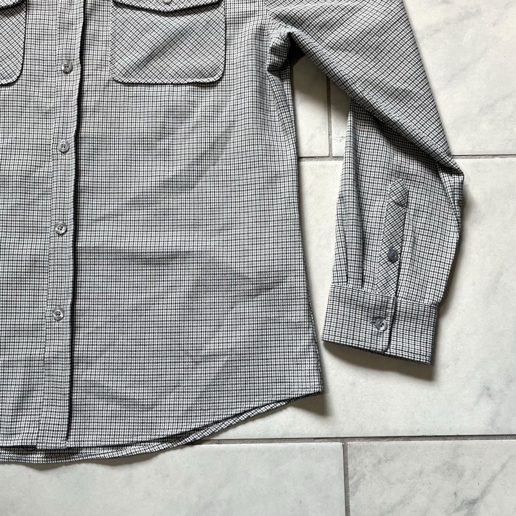 Vintage ARNE Shirt Large Black Gray Mens Button Up Herringbone Stretch Fit Modern Preppy Size US L / EU 52-54 / 3 - 4 Thumbnail