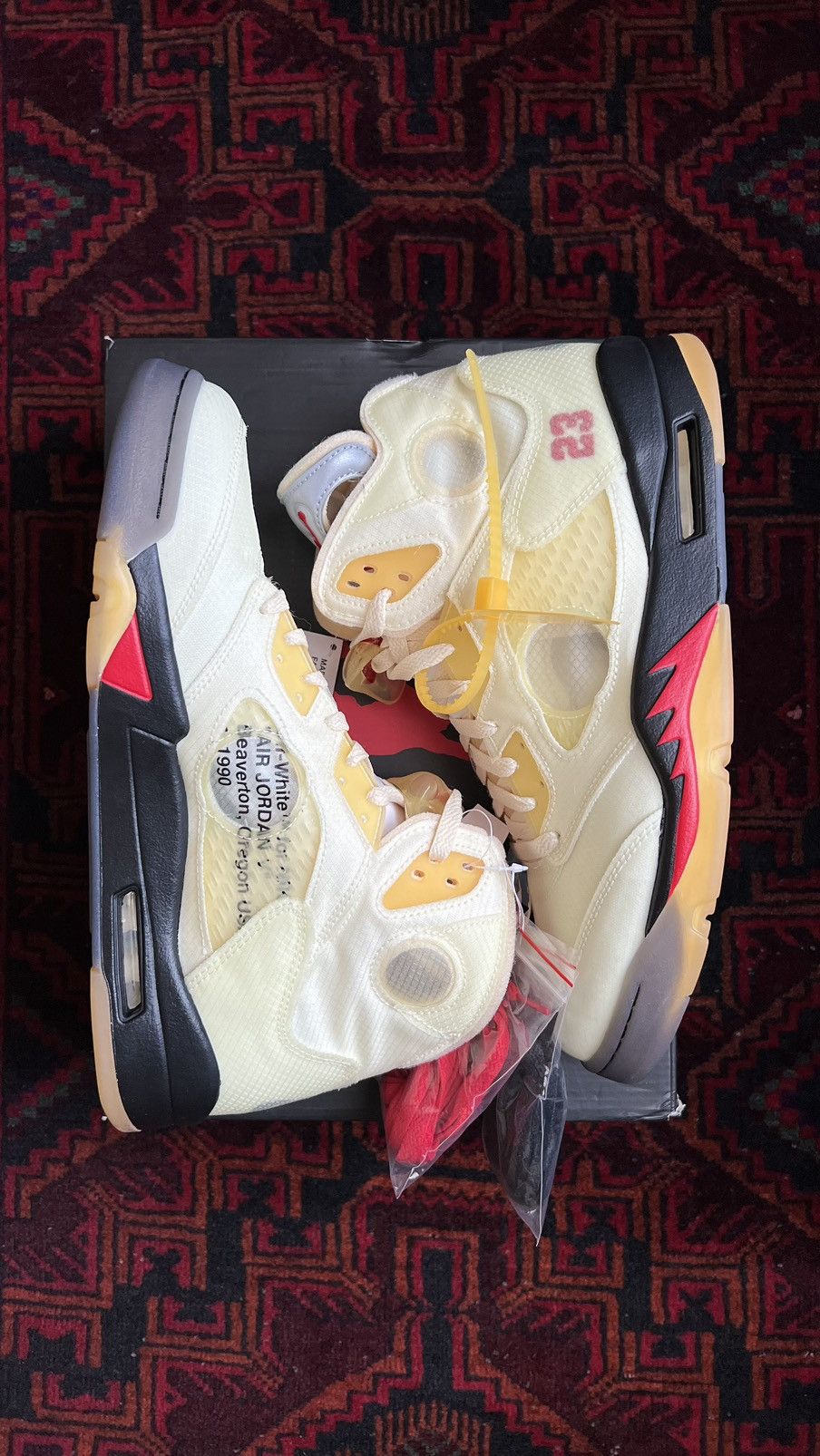 Jordan Brand × Nike × Off-White Air Jordan 5 Off white Size US 12 / EU 45 - 1 Thumbnail