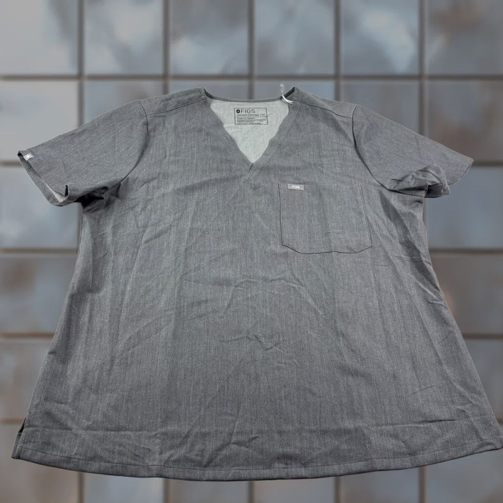 Vintage FIGS Scrub Top Shirt Womens 2XL Gray Catarina One Pocket Nurse Medical NEW Size XXL / US 16-18 / IT 52-54 - 1 Thumbnail