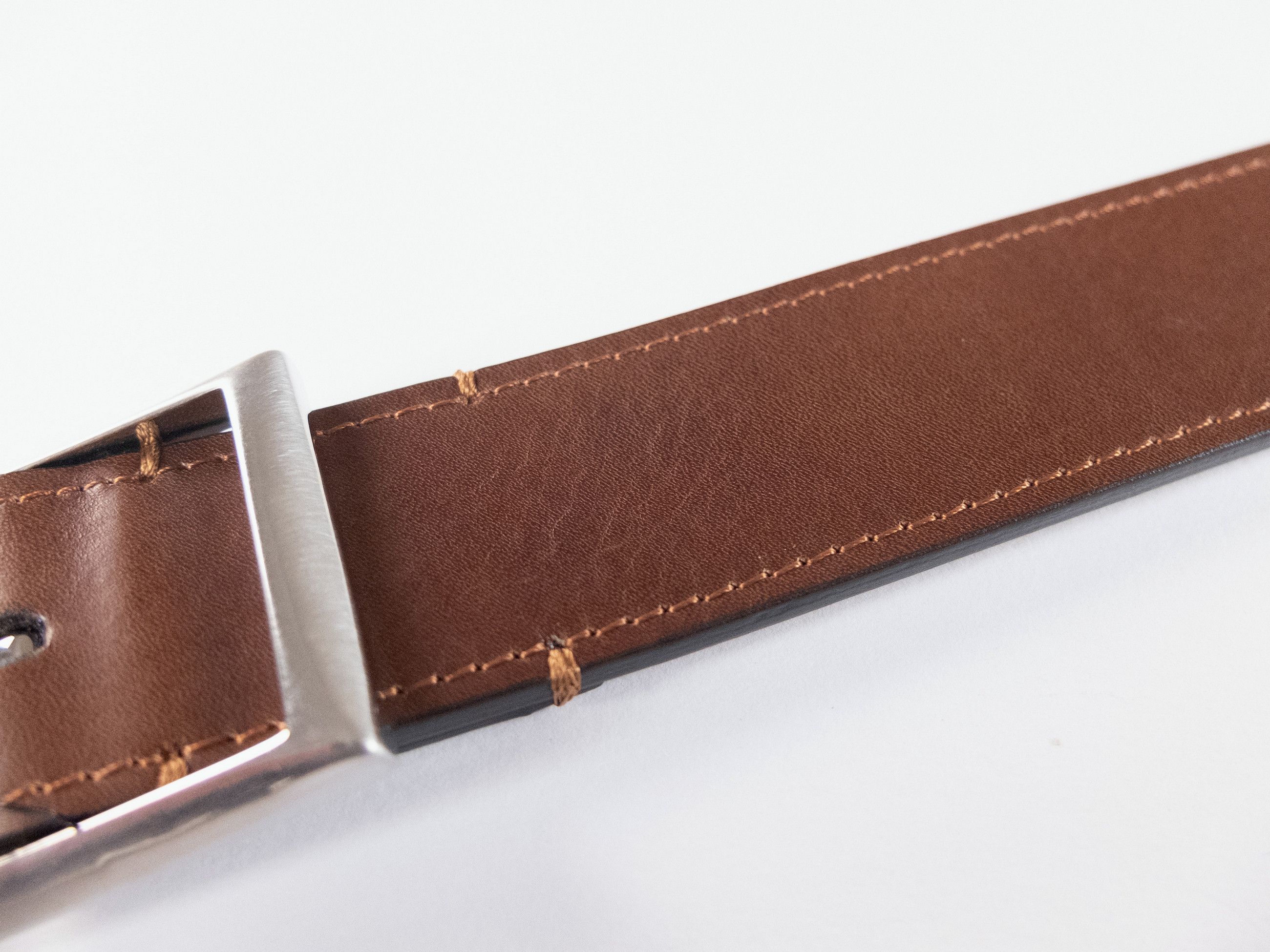 Berluti BERLUTI brown contrast stitch classic leather belt 90 Size 36 - 12 Thumbnail