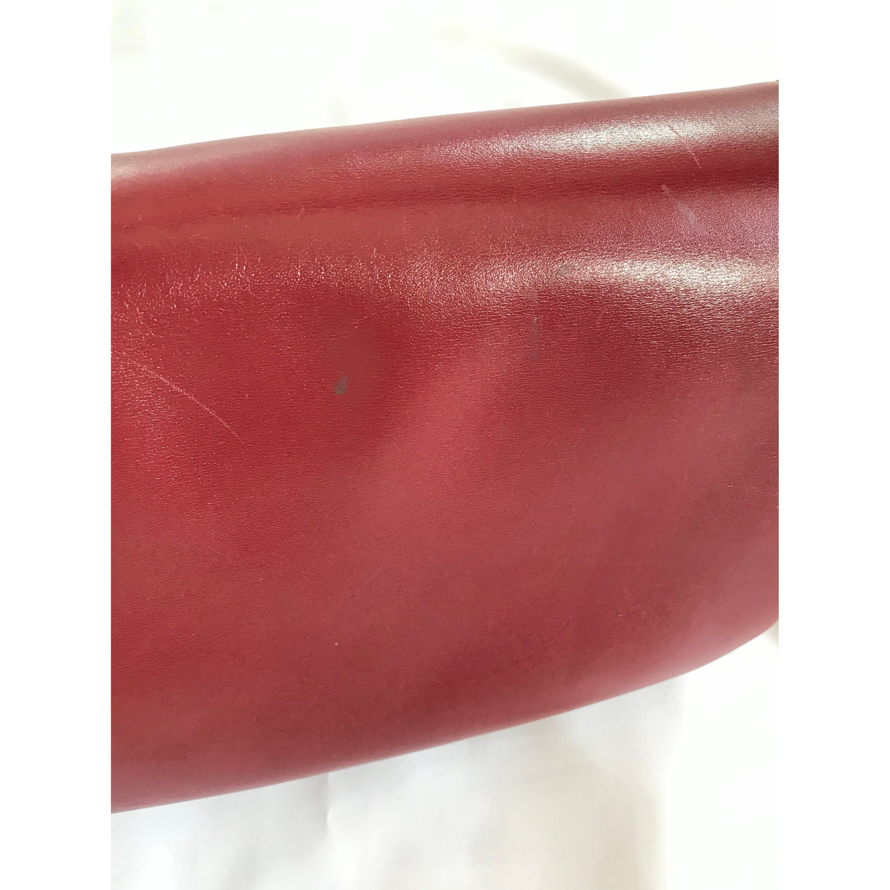 Lanvin Vintage Lanvin wine leather shoulder bag with golden logo Size ONE SIZE - 3 Thumbnail