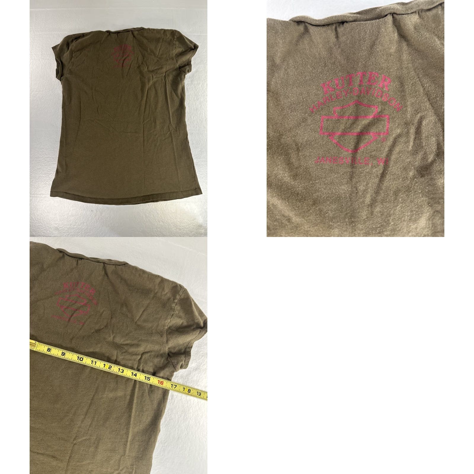 Harley Davidson VTG Harley-Davidson Womens M Medium Brown Tee Y2K Motorcycle Shirt Size M / US 6-8 / IT 42-44 - 8 Thumbnail