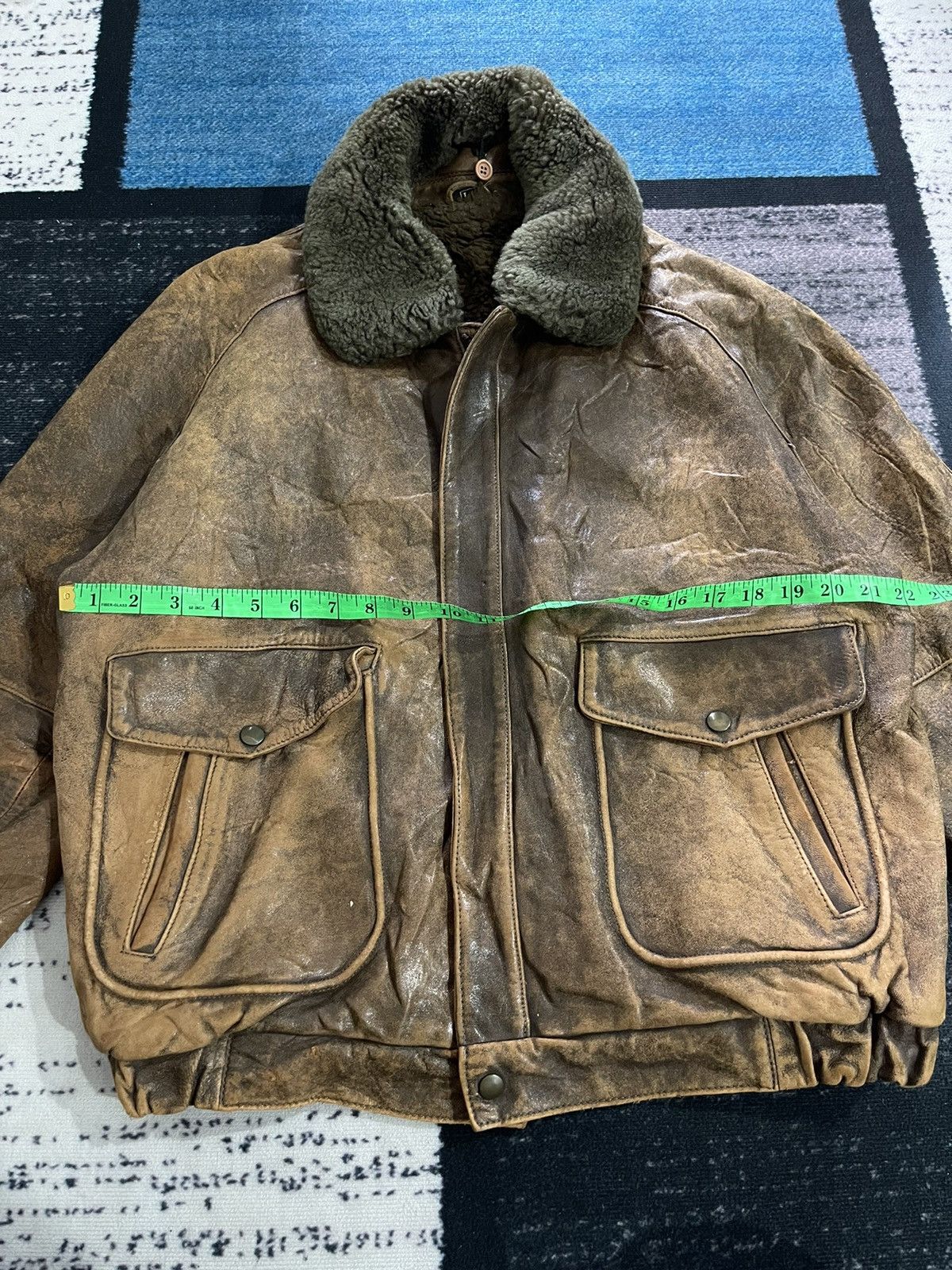 Vintage Vintage Unbrand Leather Bomber Jacket Size US L / EU 52-54 / 3 - 15 Thumbnail