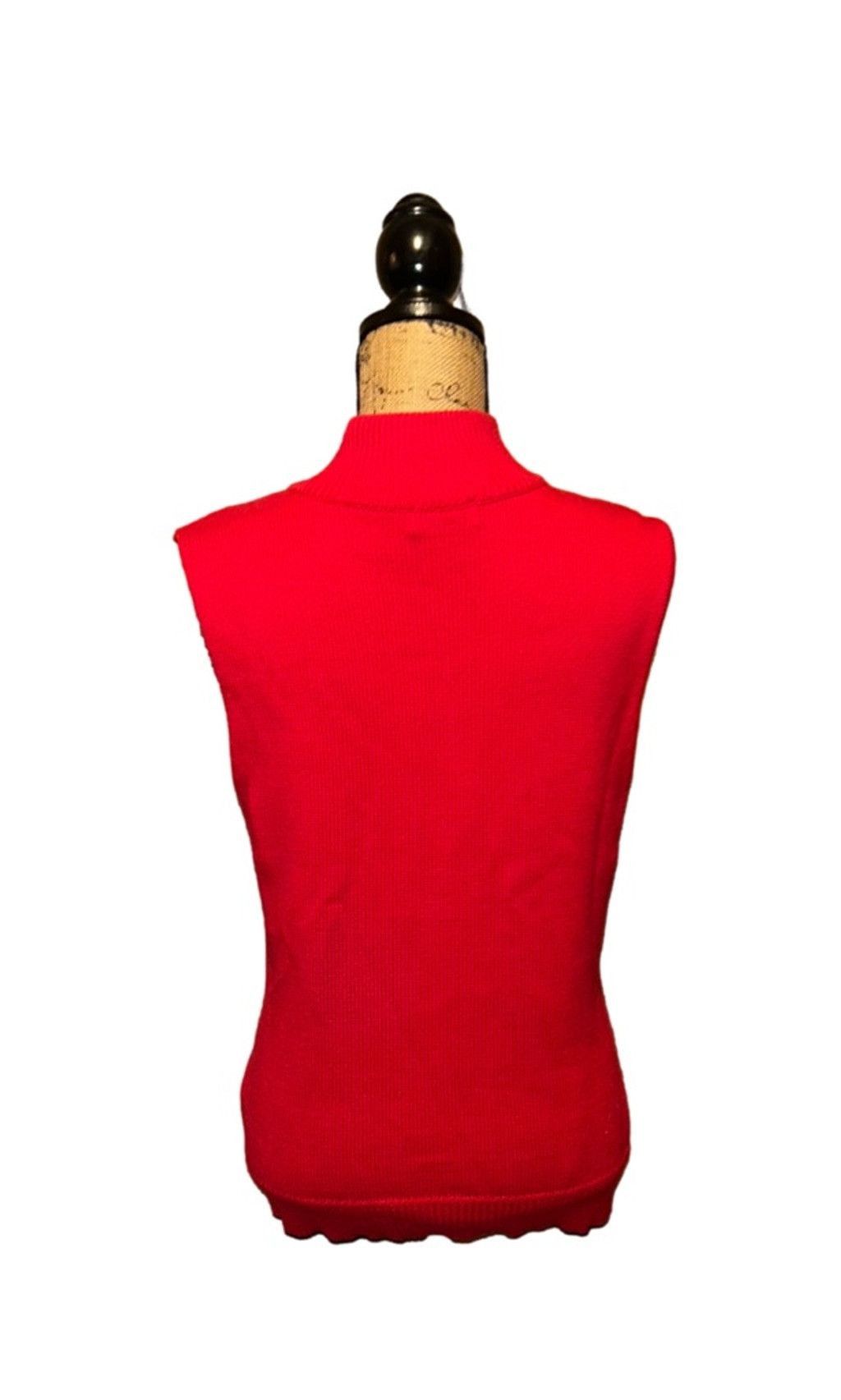Chaps Chaps Sweater Vest Women`s Red Silver Button Size Large Size L / US 10 / IT 46 - 2 Thumbnail